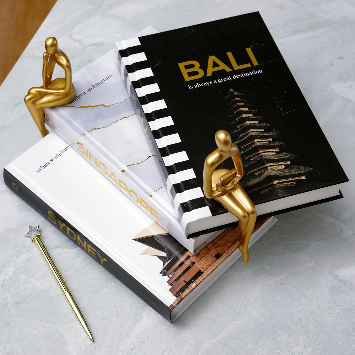Decorative Books / Gold Foiled Decor Books / Black