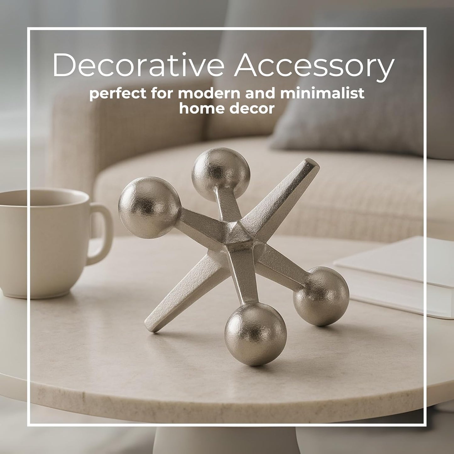 Modern Decorative Sculpture Figurine / 5.0" H / Silver/metallic