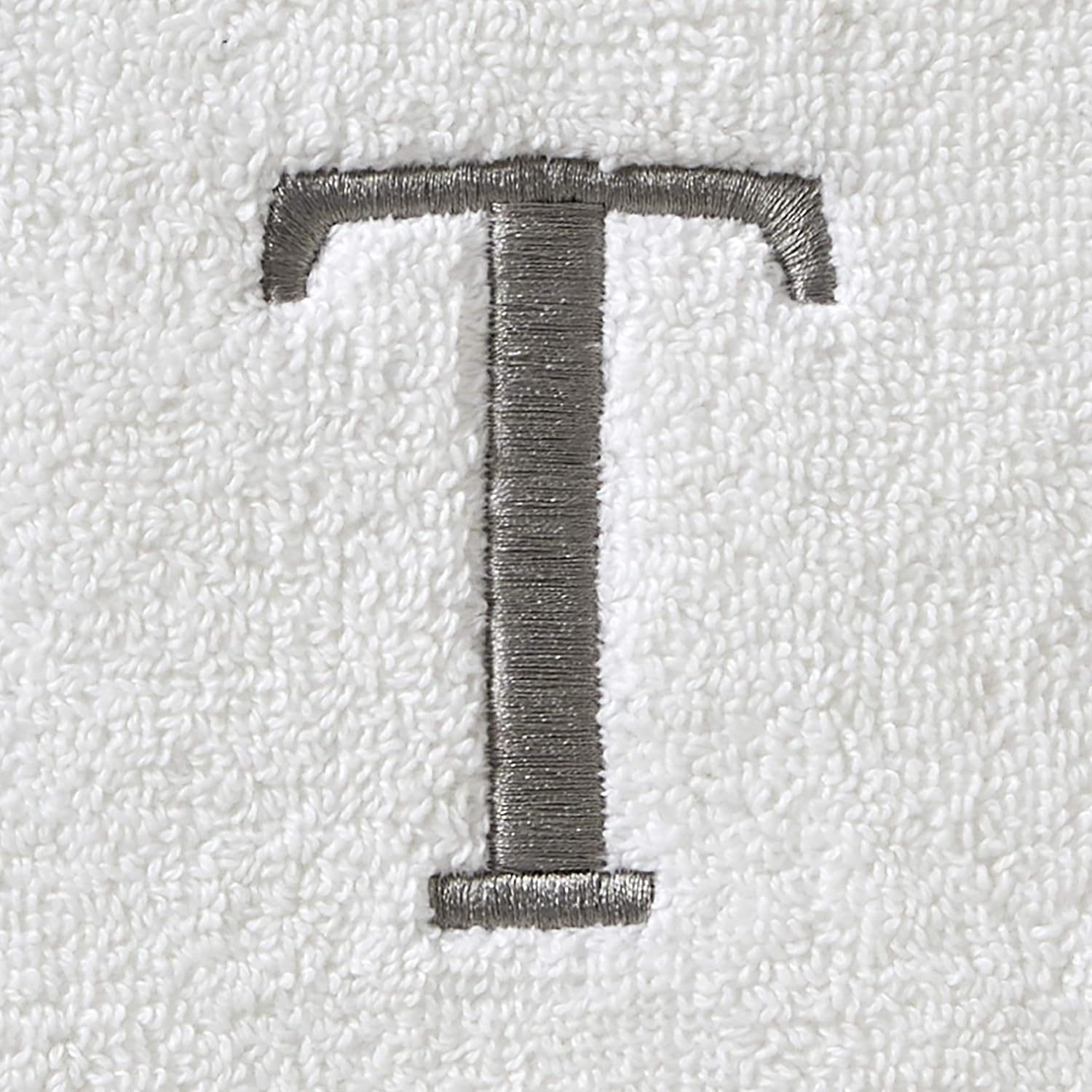SKL Home Casual Monogram Hand Towel Set-2pc, Embroidered T, White | Available in letters A-Z. Personalized style for