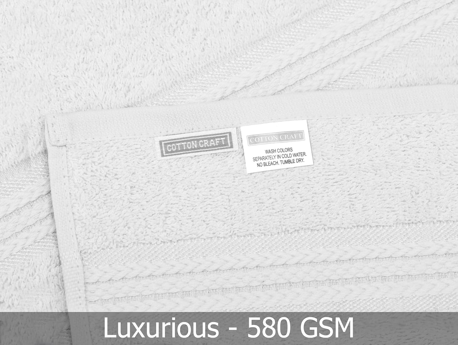 COTTON CRAFT Ultra Soft Bath Towels - 4 Pack 100% Cotton Large 30x54 inches | Oversized 580 GSM Absorbent White Bath