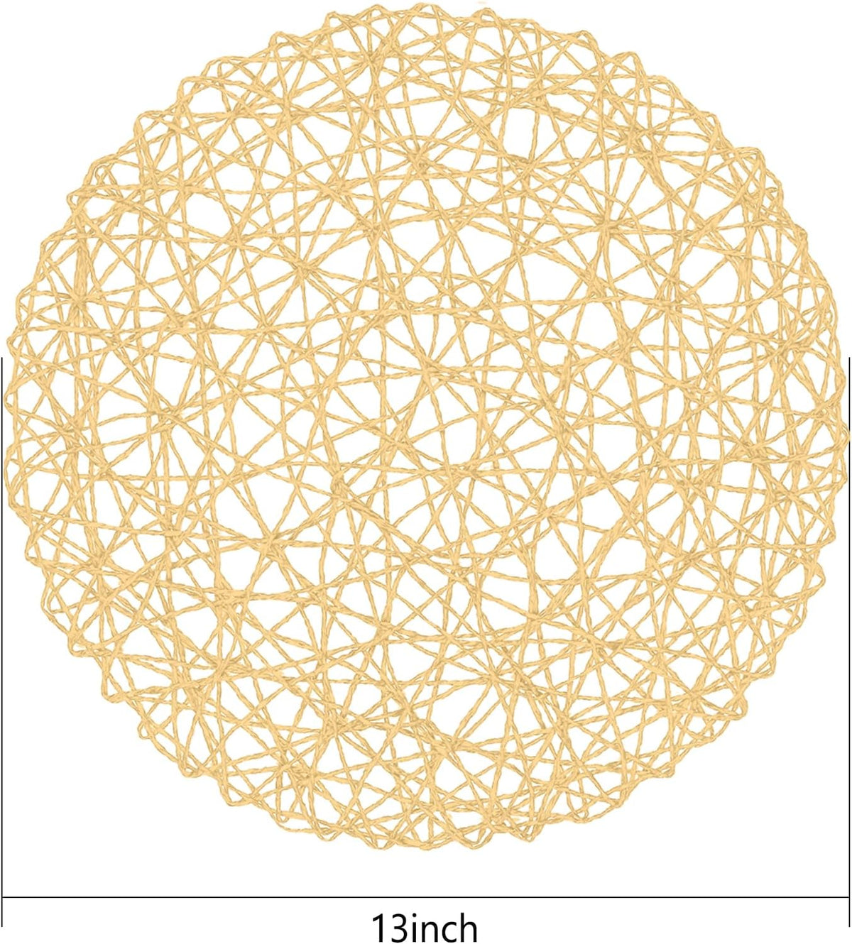AHHFSMEI Paper Braided Round Placemats Natural Non-Slip Heat Resistant Table Mats for Dining Tables Farmhouse Woven