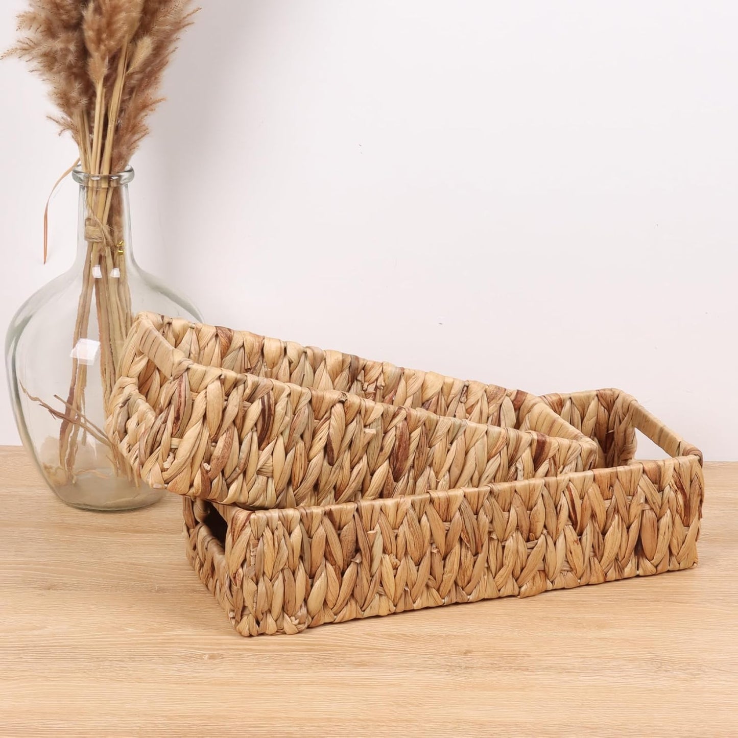 Wicker Storage Baskets / Natural / 14.5 x 5.5 x 4.1 / Small