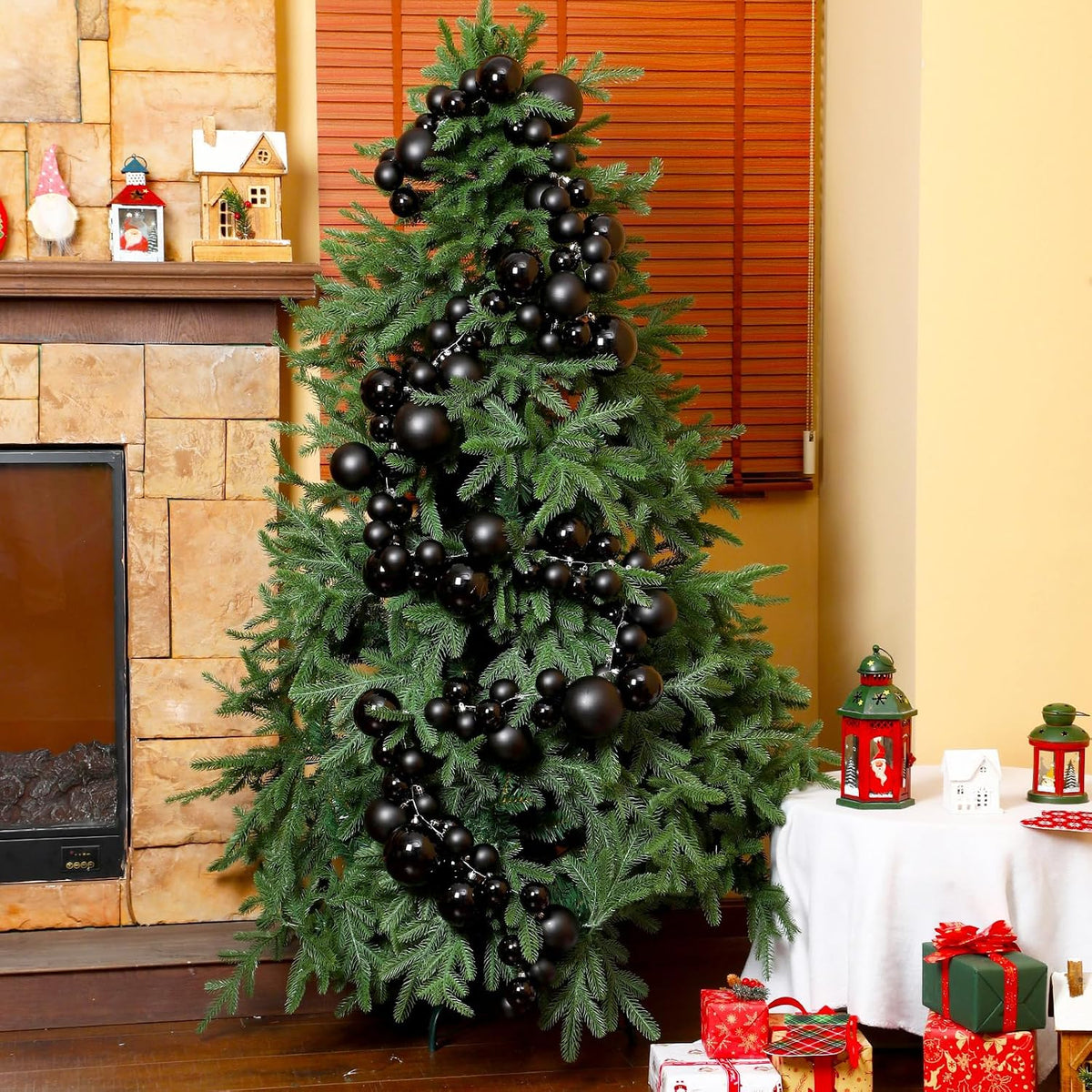 Christmas Ball Garland Ornaments Hanging Shatterproof Xmas Balls Decorations for Home Indoor Outdoor Mantel Holiday