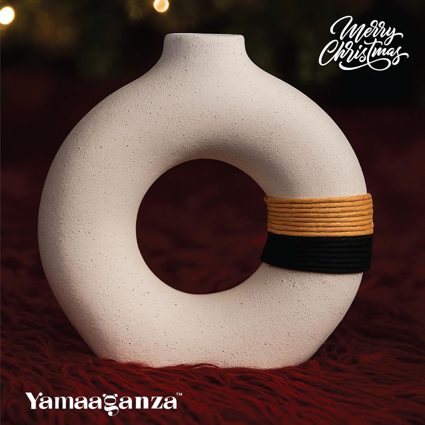 Decorative Modern Donut Shape Ceramic Vase / X1 Large