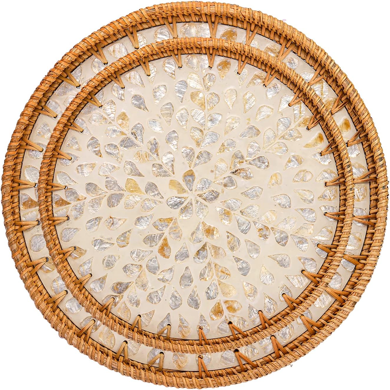 Round Rattan Tray / Set of 2