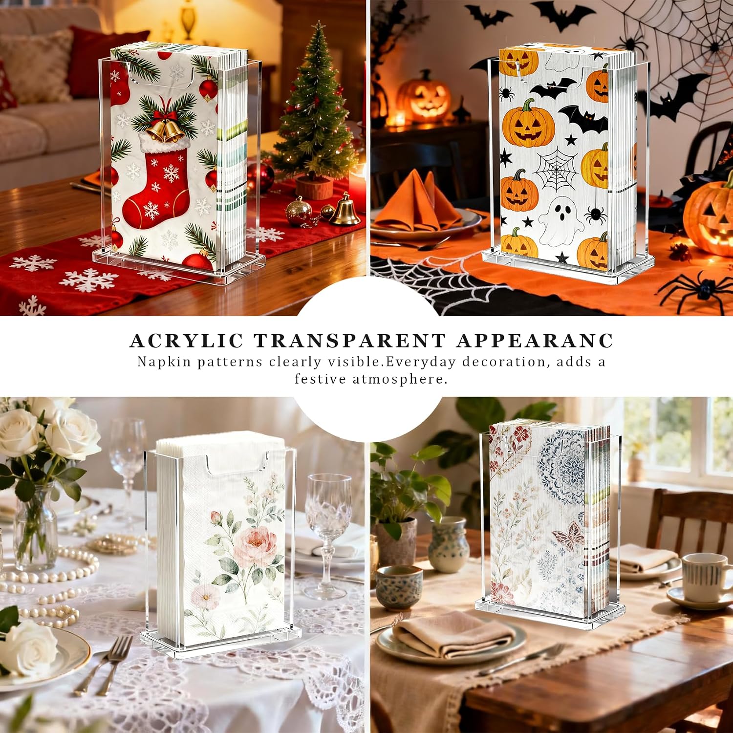 Acrylic Napkin Holder Guest Towel Dispenser 4mm Thick / Vertical / Clear