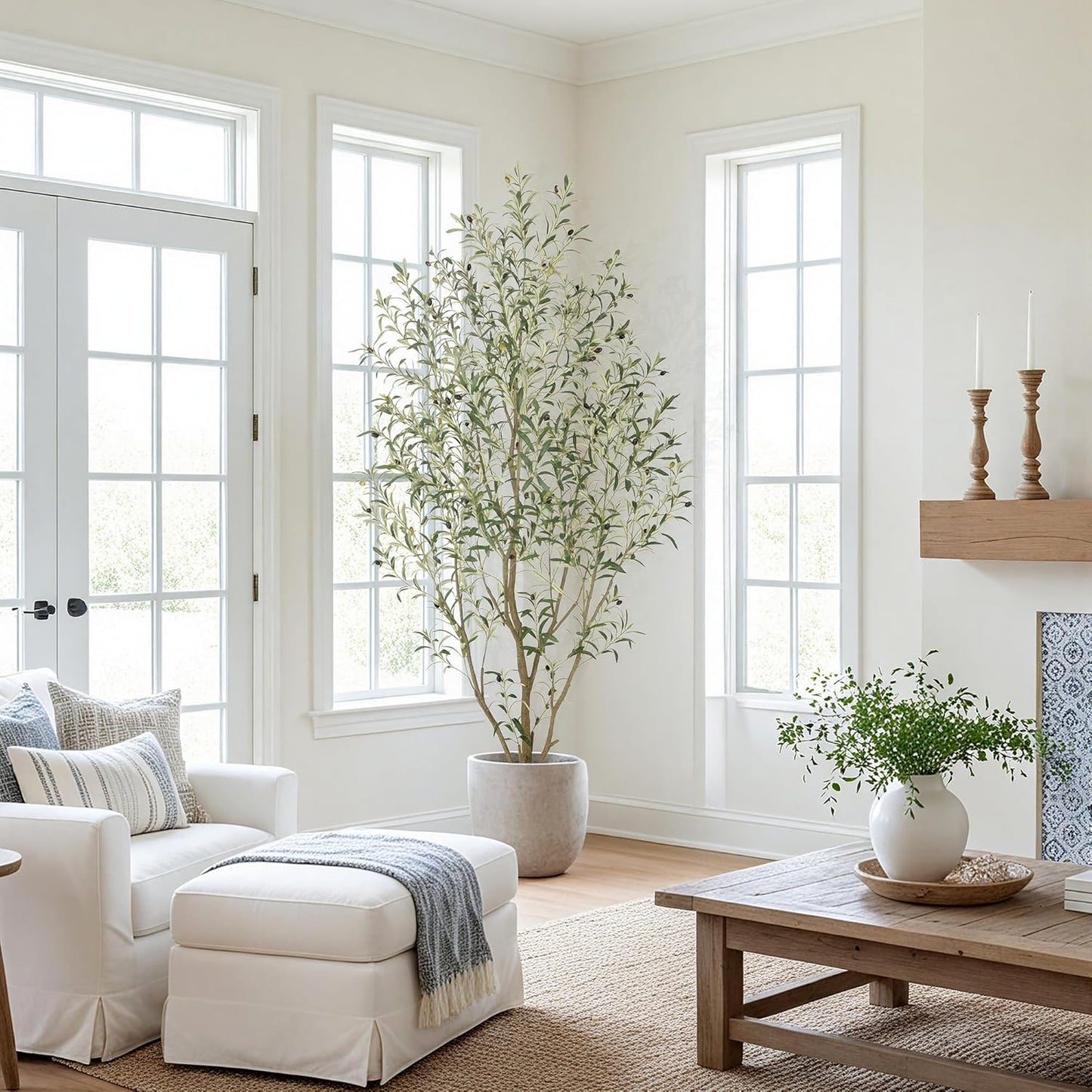 Super Full Faux Olive Tree / 7ft / 7 Inch