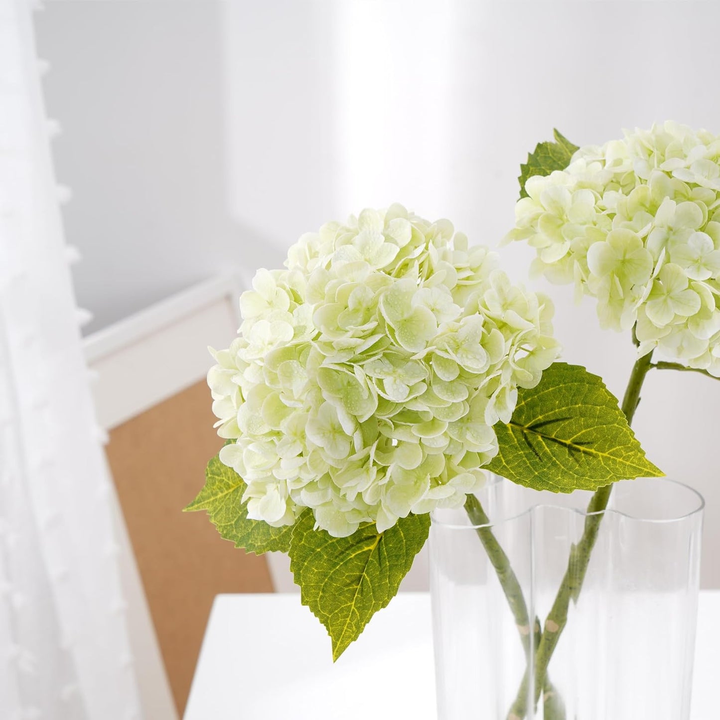 Full Latex Faux Hydrangea Flowers / Green / Set of 3