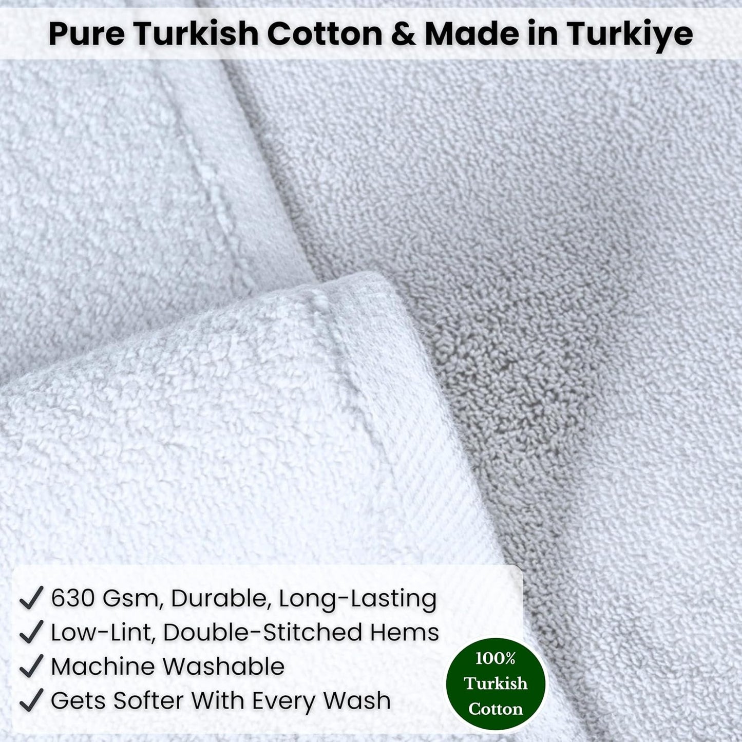 SALBAKOS Luxury 100% Turkish Cotton Bath Sheet 40x80 in (1-Piece, White) | Extra Large Jumbo Oversized Bathroom and