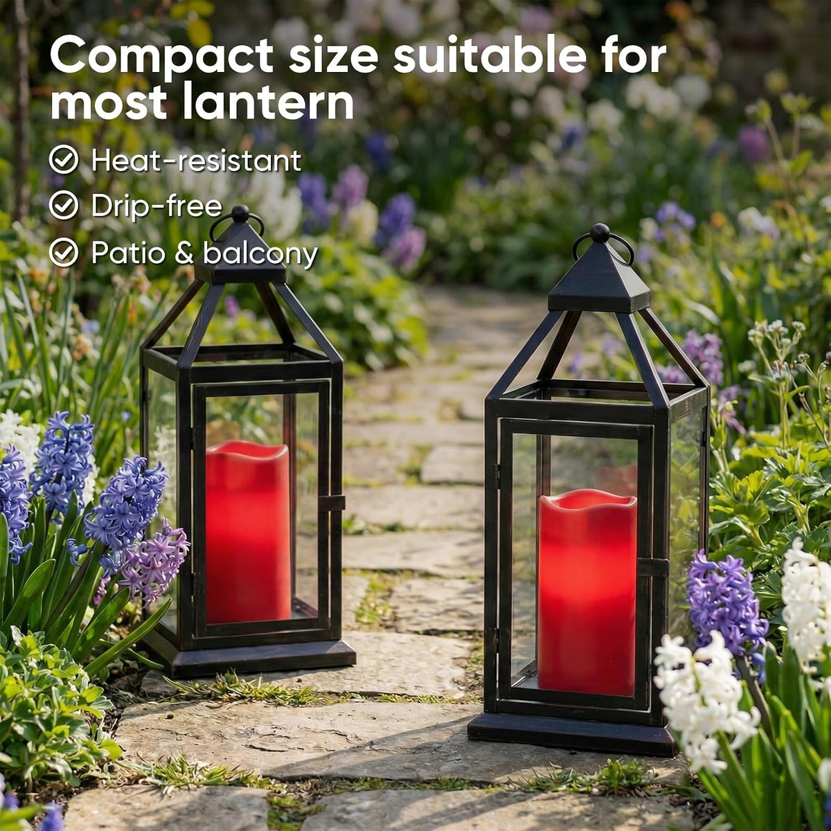 Amagic 3"x6" Red Flameless Candles with Remote, Christmas Candles Battery Operated with Timer, Waterproof LED Pillar