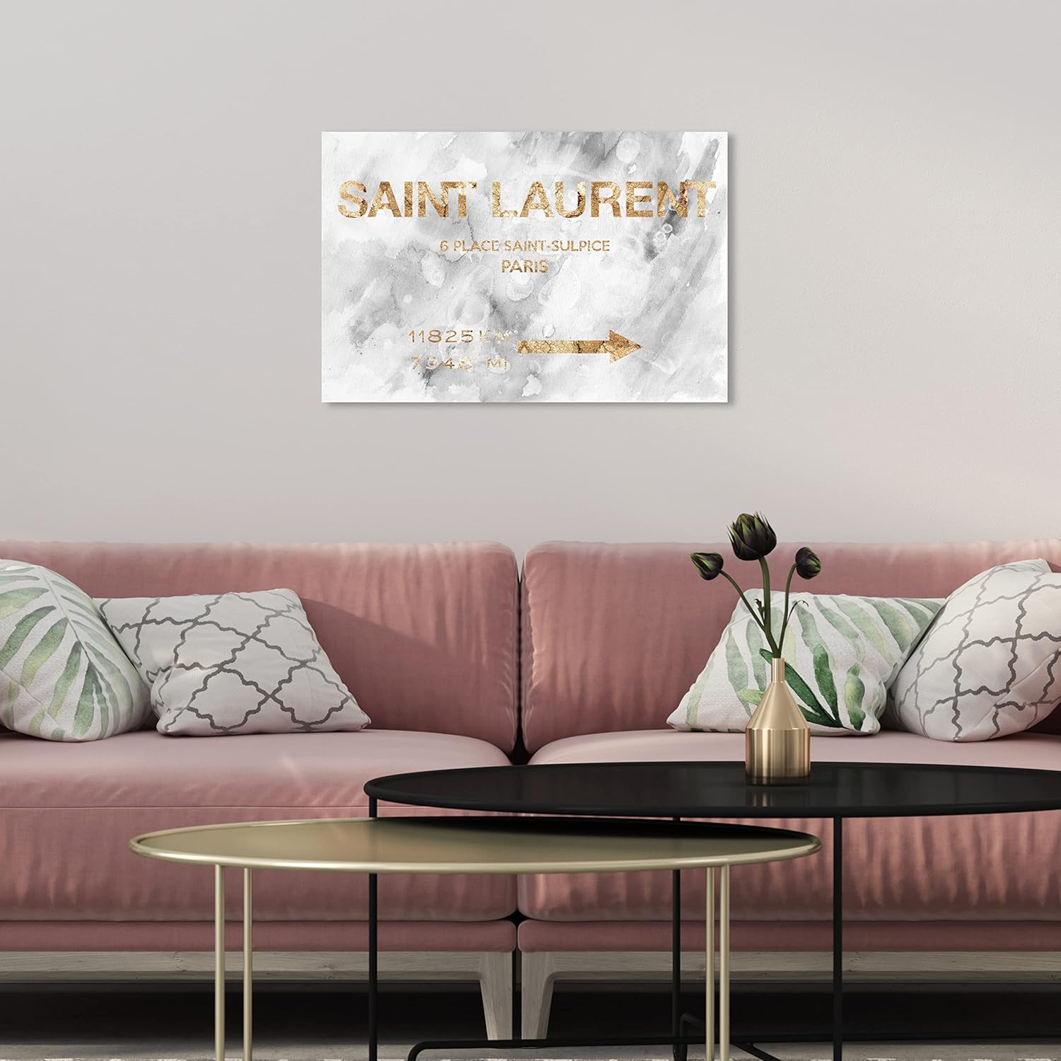 The Oliver Gal Artist Co. Modern in Paris Street Framed Canvas Wall / 15"L x 10"W / Gold / 10 x 15