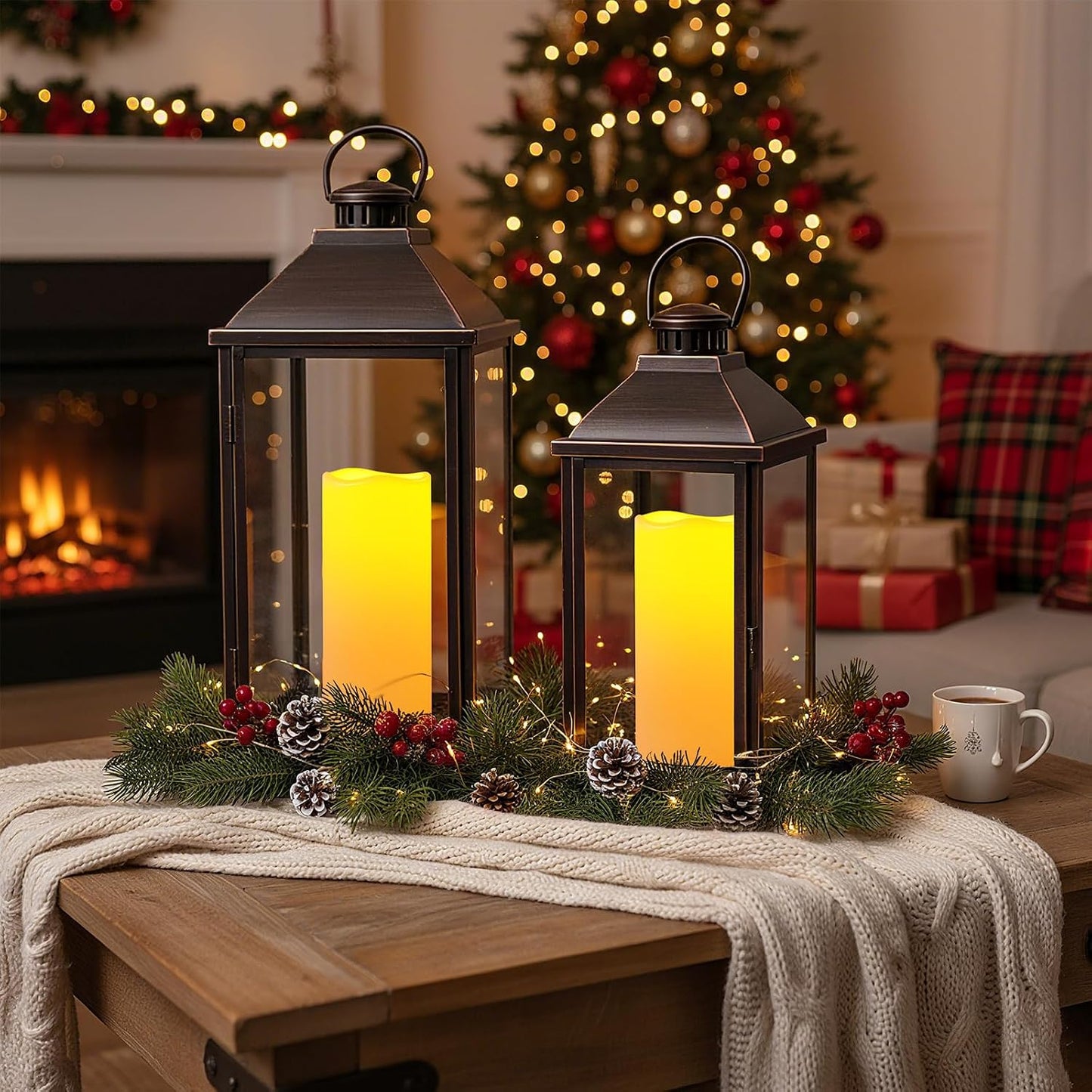 Amagic 10"x4" Large Waterproof Outdoor Flameless Candles with Remote Timer | Battery Operated Electric Fake Candle with