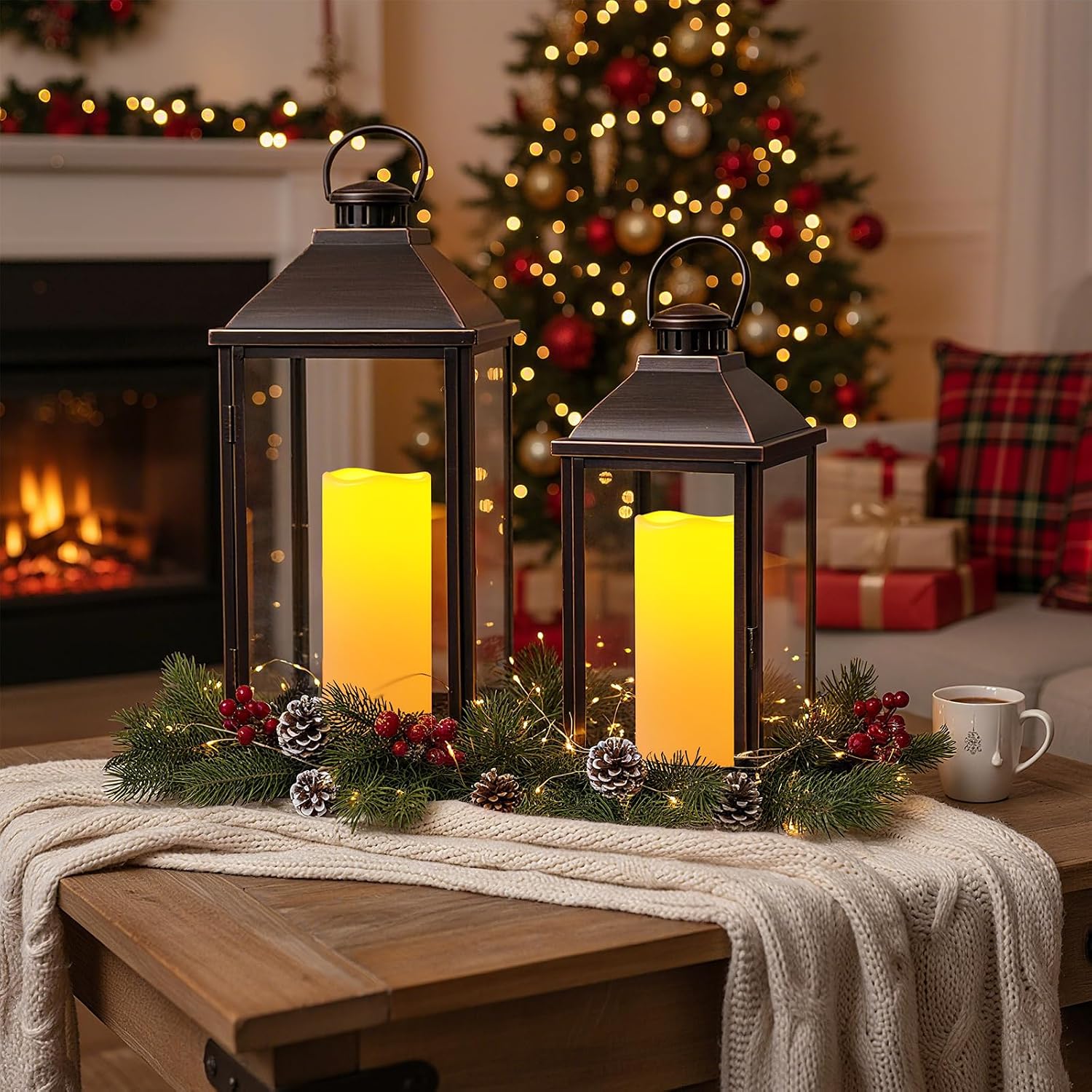 Amagic 10"x4" Large Waterproof Outdoor Flameless Candles with Remote Timer | Battery Operated Electric Fake Candle with