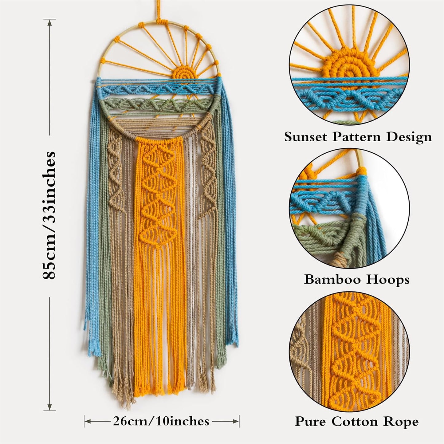 Macrame Wall Hanging Boho Macrame Wall Decor / Orange