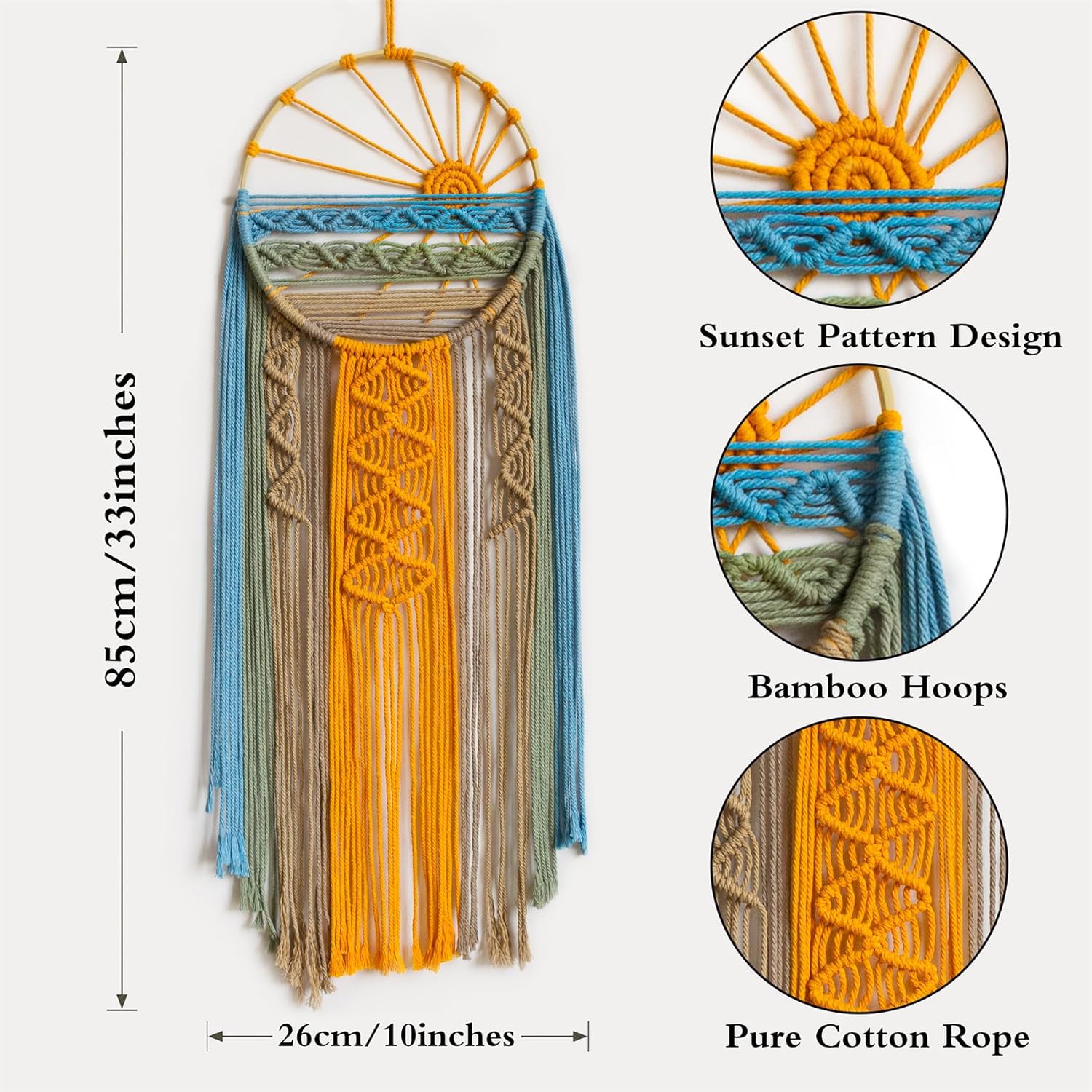 Macrame Wall Hanging Boho Macrame Wall Decor / Orange