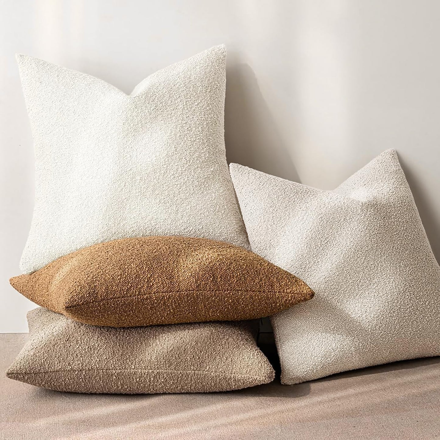 Decorative Pillow Covers / 18 x 18 / Beige / Set of 2
