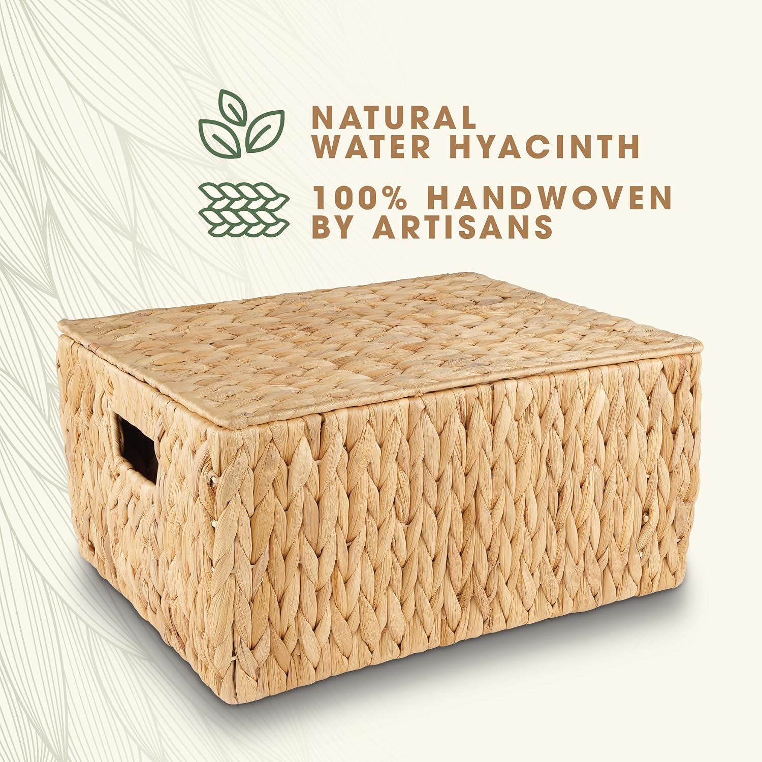 Wicker Baskets / Woven Storage Basket / Natural Hyacinth / Set of 3