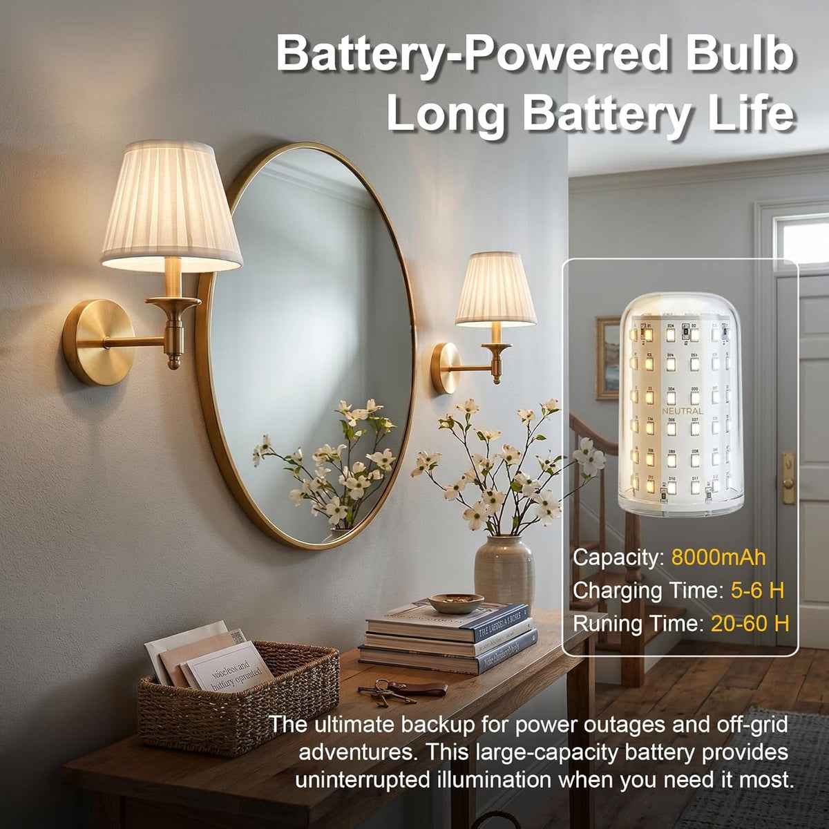 Battery Operated Wall Sconce Set of 2, Gold Wireless Wall Lights with 3 CCT Color Temperature & Dimmable Magnetic Bulb