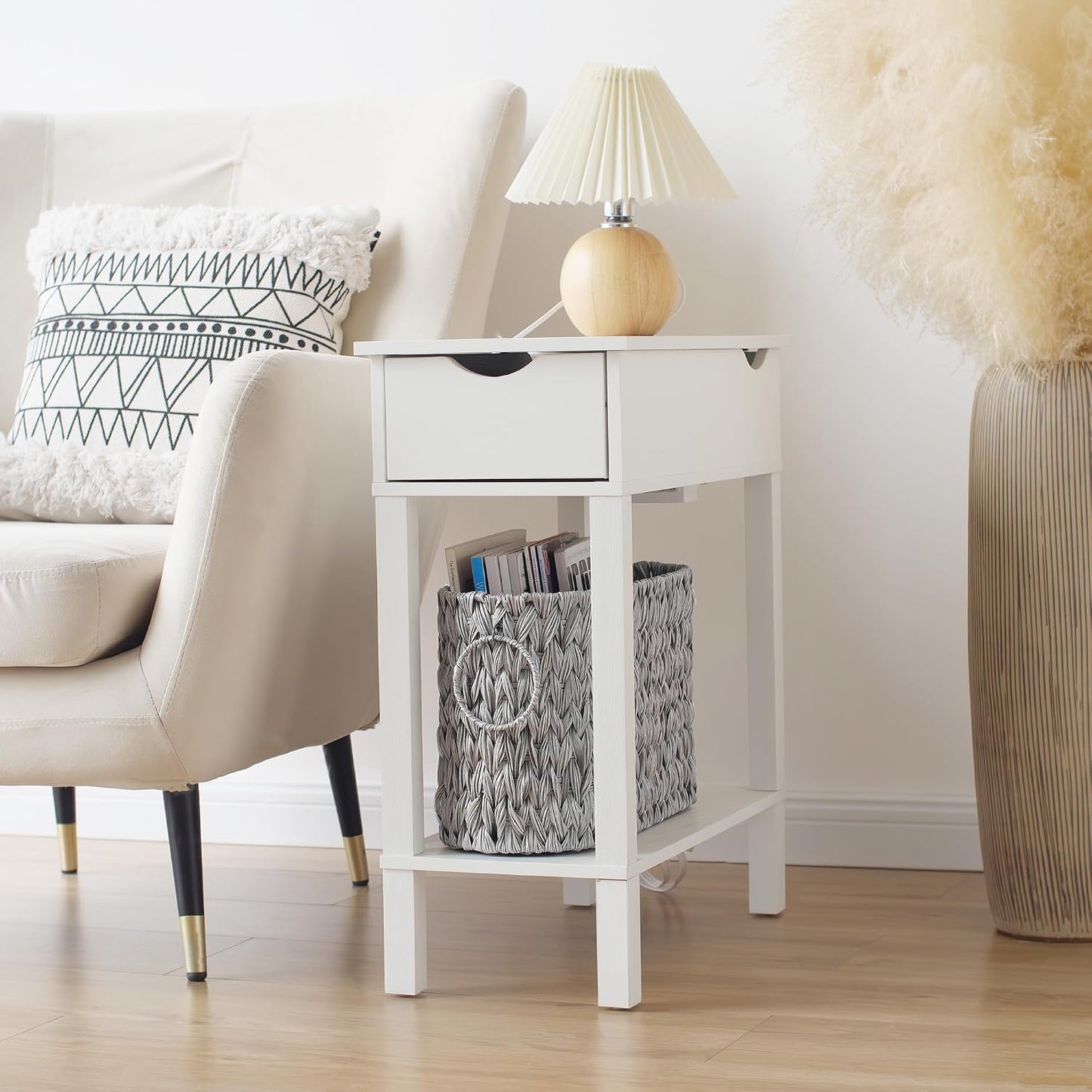 Wicker Basket / Toilet Paper Basket / Grey