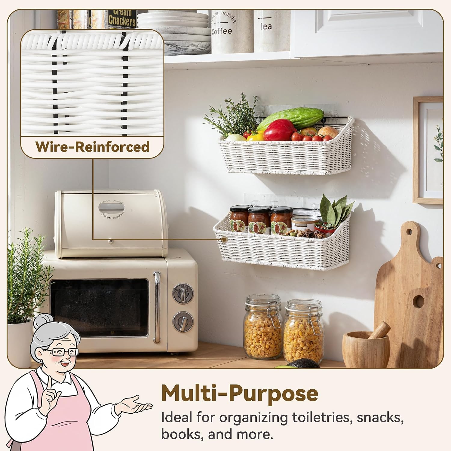 Wicker Hanging Basket / Set of 2