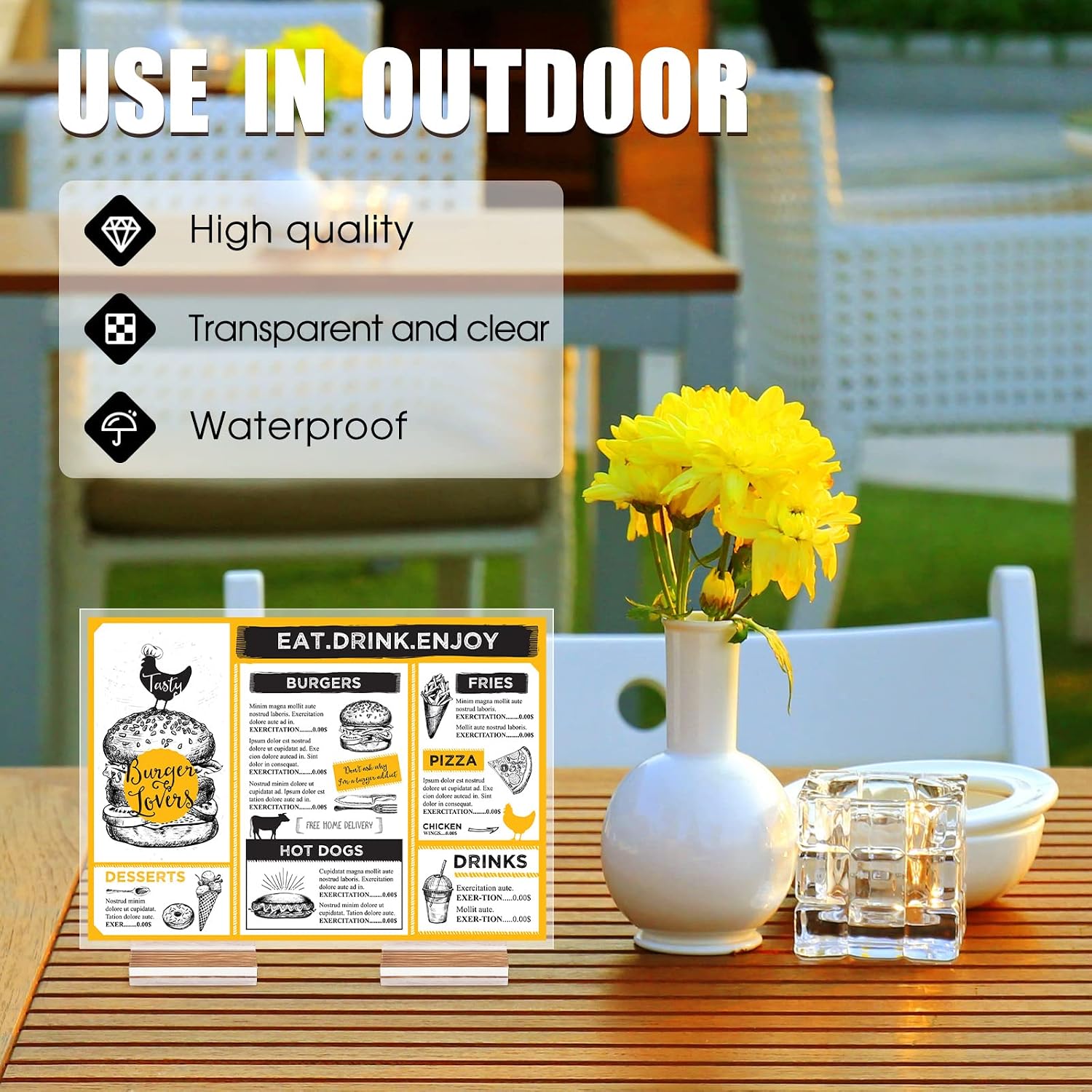 Blulu 40 Pieces 2 Inch Acrylic Place Card Holders Clear Stands Base with 3 mm Card Slot Numbers Display Table Sign for