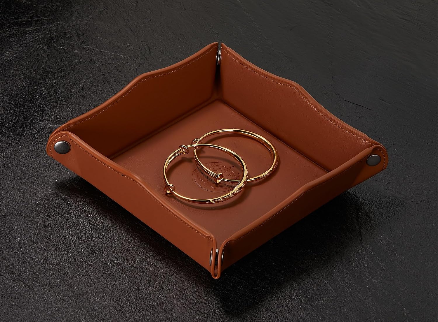 Jewelry Tray / Travel Valet Tray / Light Brown_s / Brown