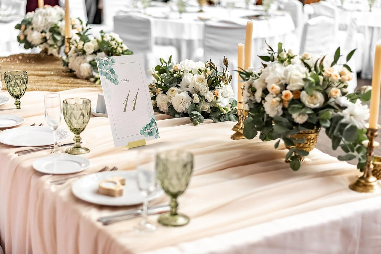 Gold Table Number Holders, Metal Place Card Stands & Picture Holders | 24-Pack with Storage Box, L-Shaped Metal Card