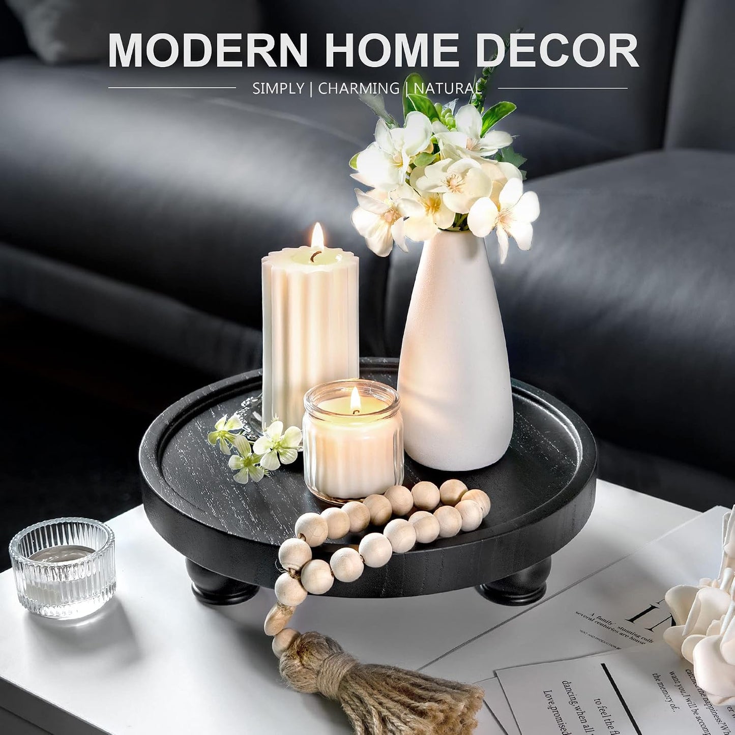 Farmhouse Pedestal Stand / Black