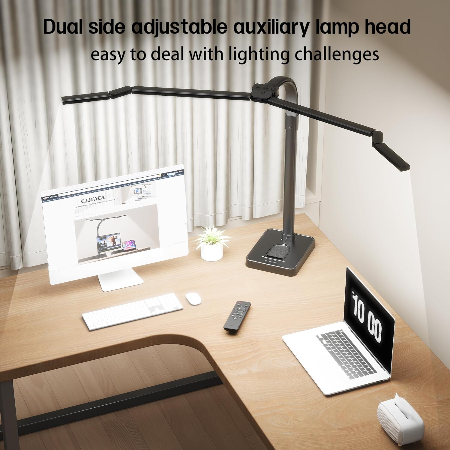 LED Desk Lamp for Home Office, Eye-Caring Desk Light with Remote,Adjustable Flexible Gooseneck,Adjustable Gooseneck