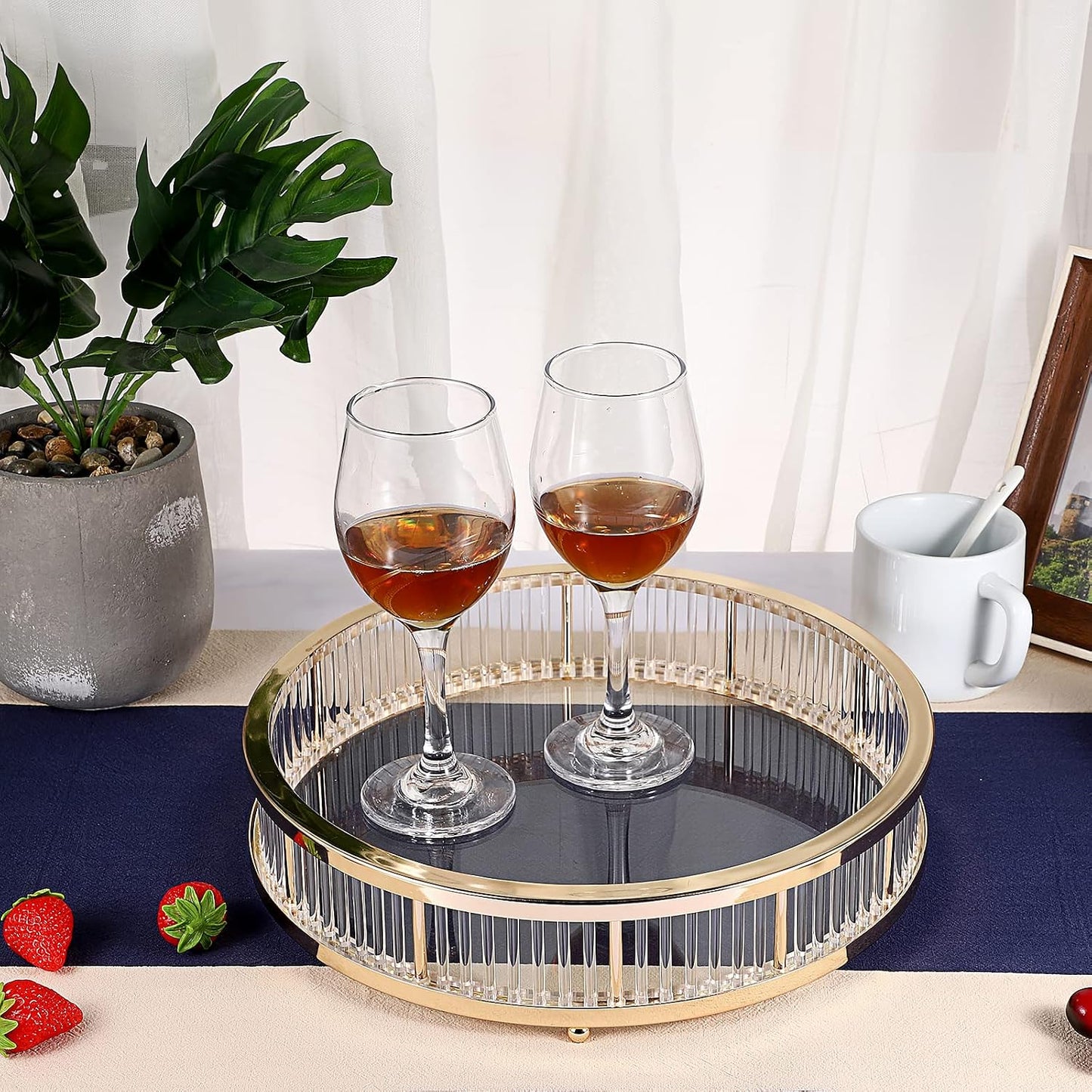 Metal Perfume Tray / Gold / 12.2