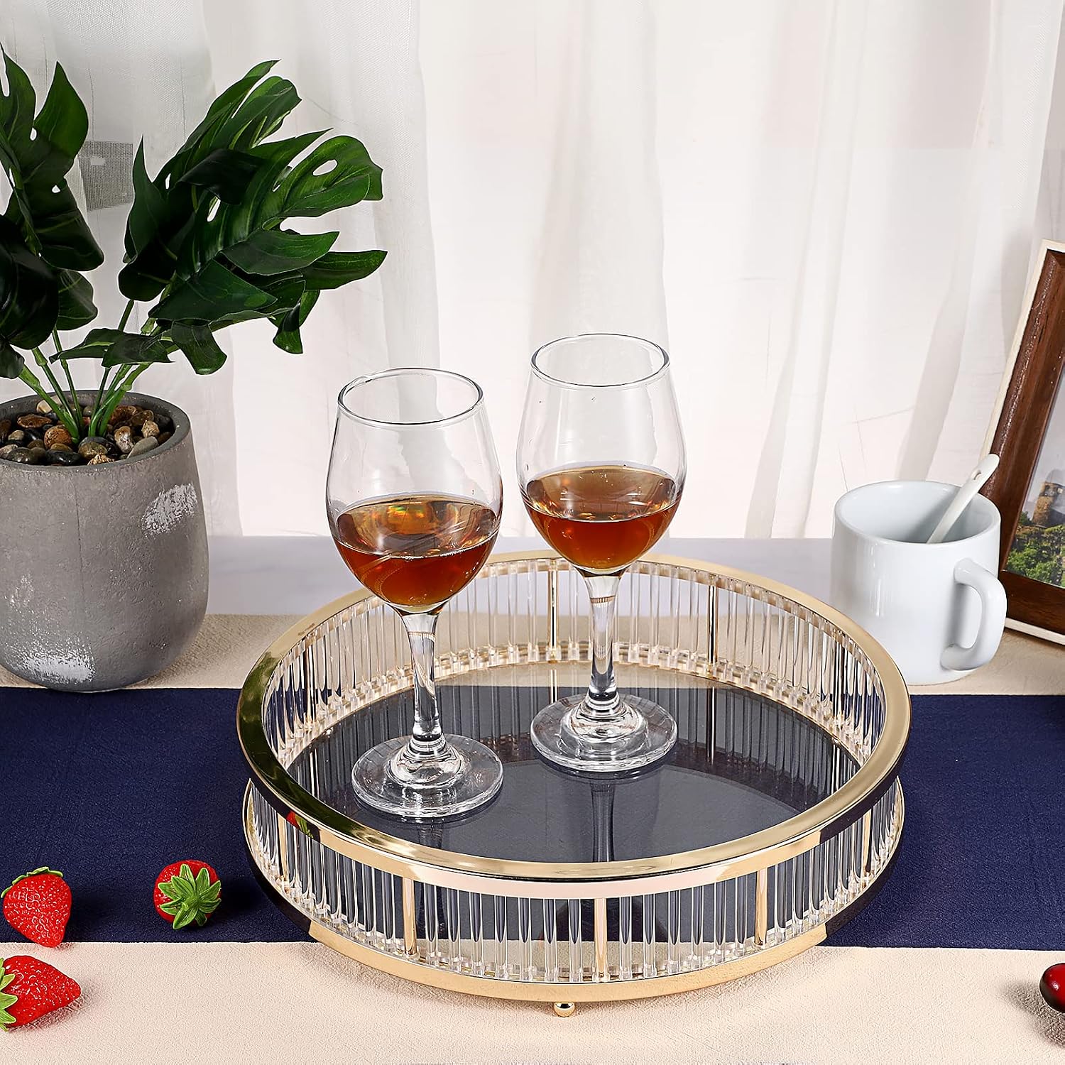 Metal Perfume Tray / Gold / 12.2