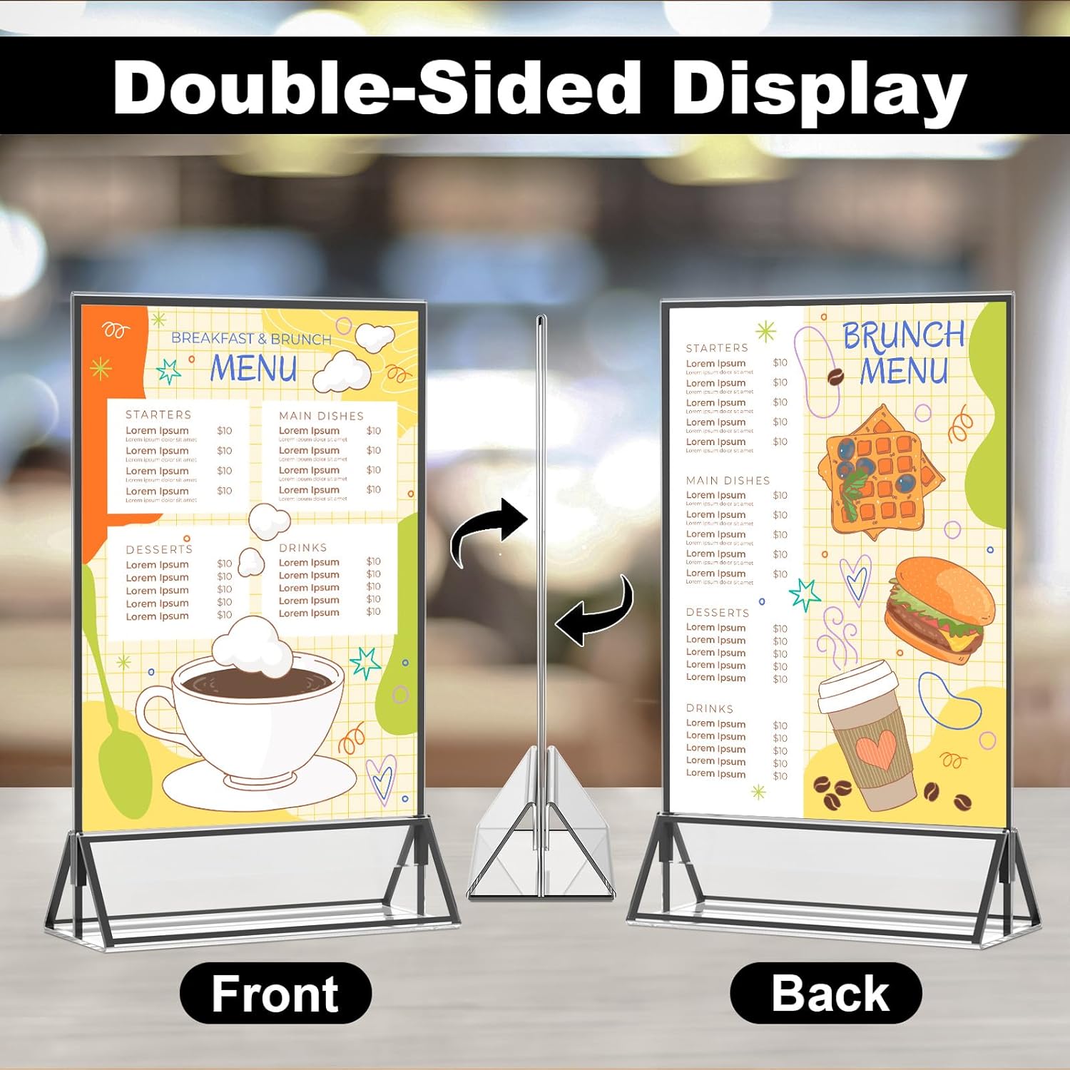 Acrylic Sign Holder / 5 x 7 / Black Inch / Set of 12