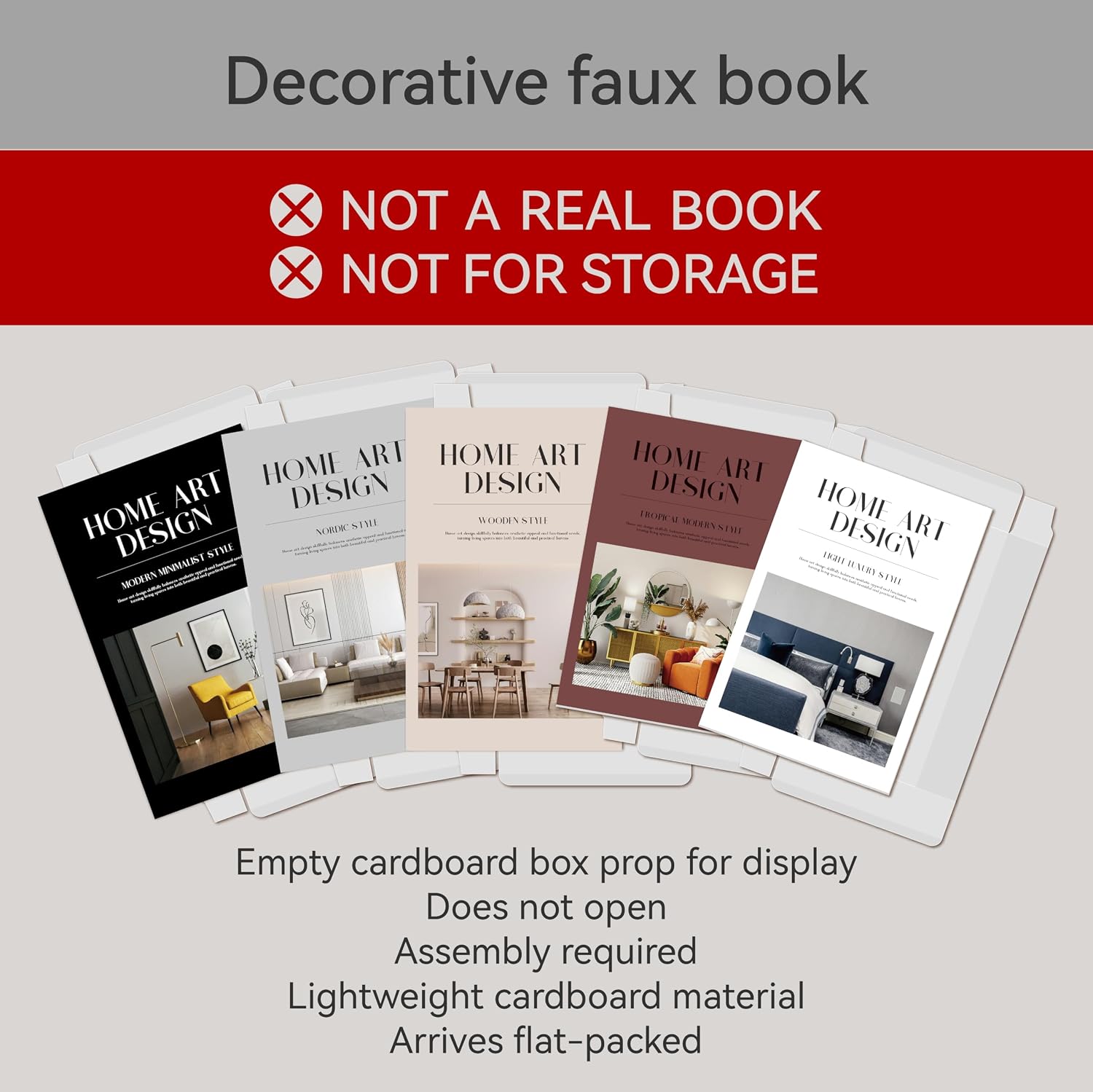 Faux Decorative Books Set / Home Style / Set of 5