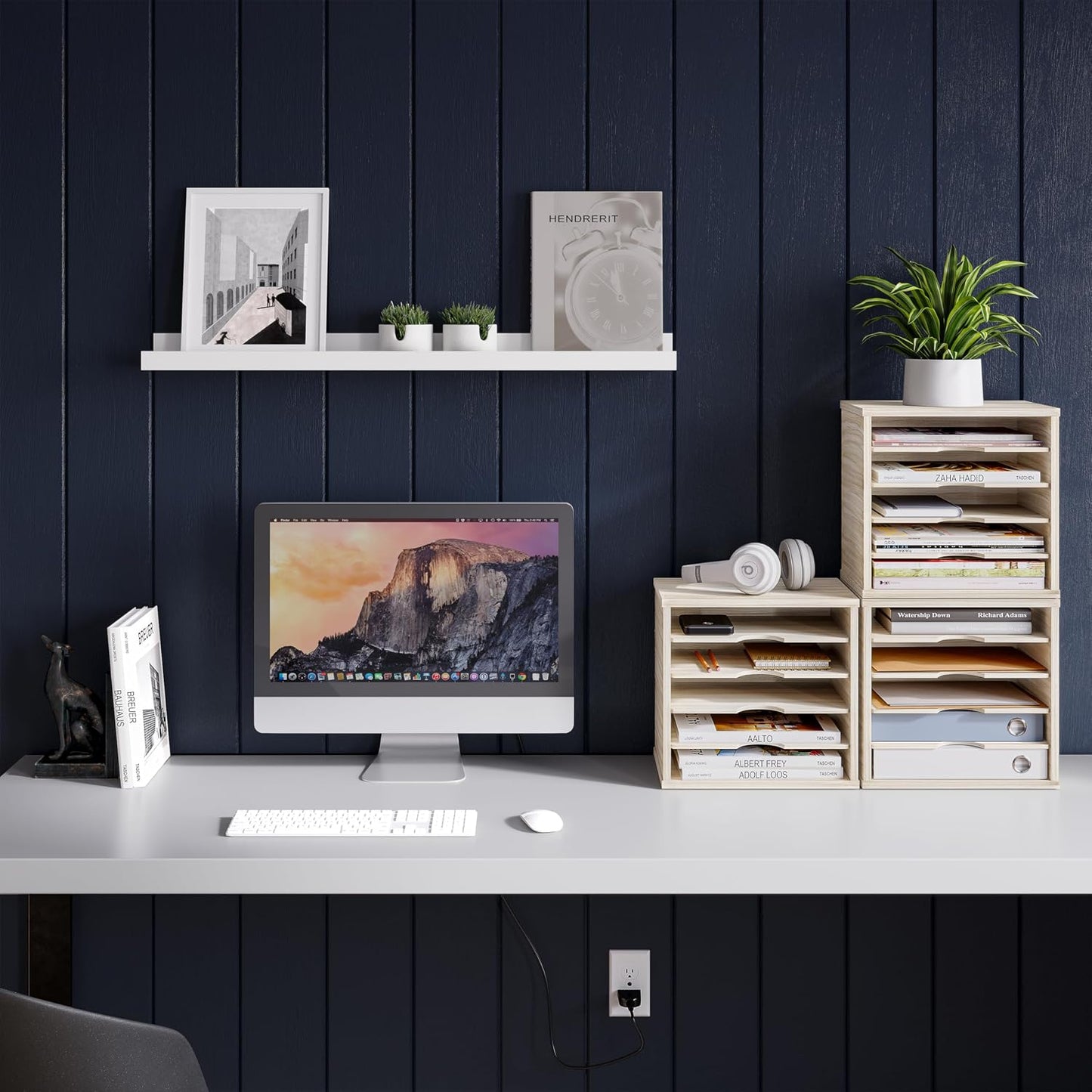 Ballucci 5-Tier File Organizer for Desk, Mail Sorter, Office Desk Organization, Paper Storage Organizers, Folder holder