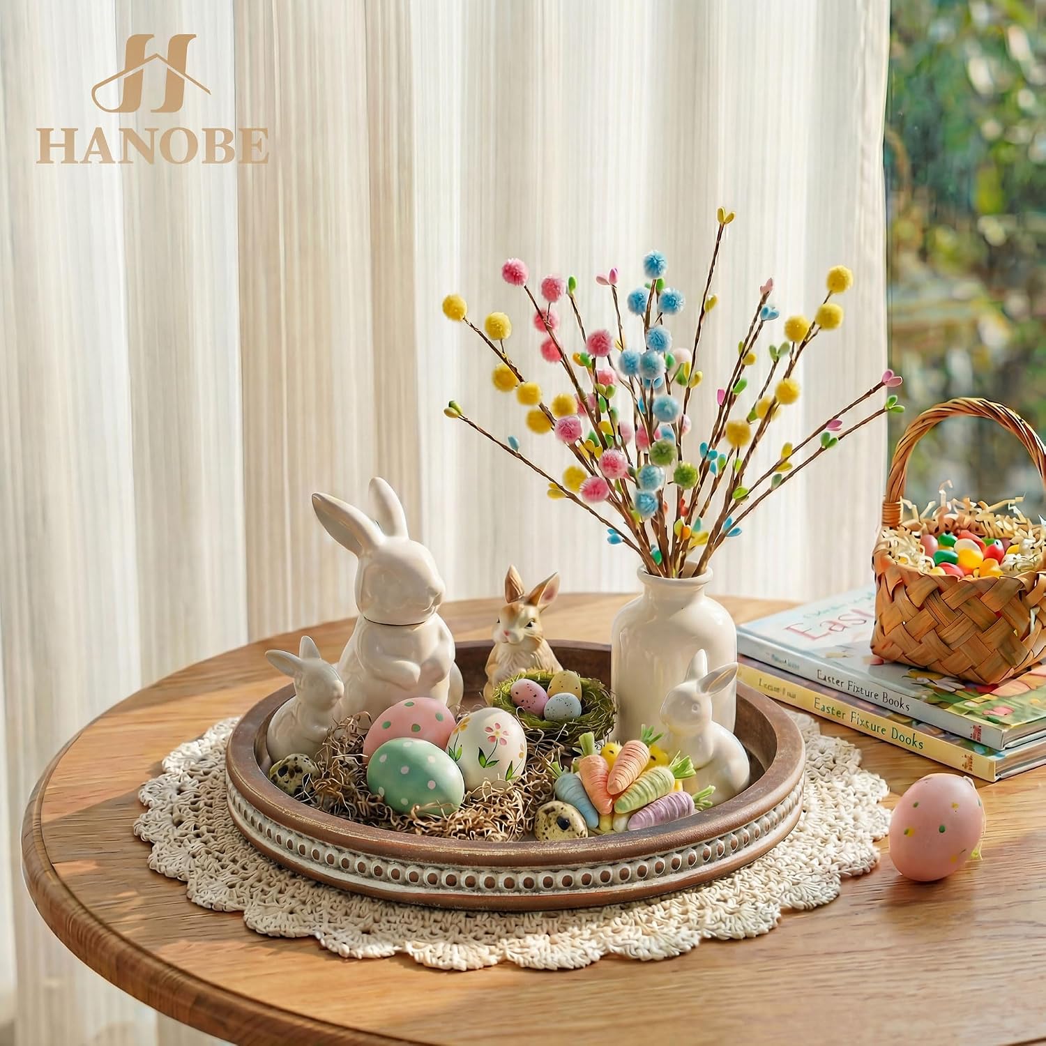 Round Wooden Tray Decor / 11.8 / Brown