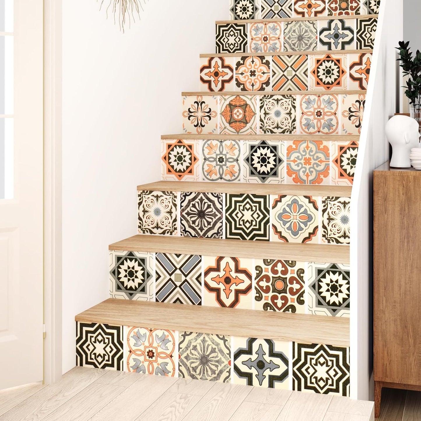 Boho Peel and Stick Wallpaper Tiles Waterproof Moroccan Tile Contact Paper