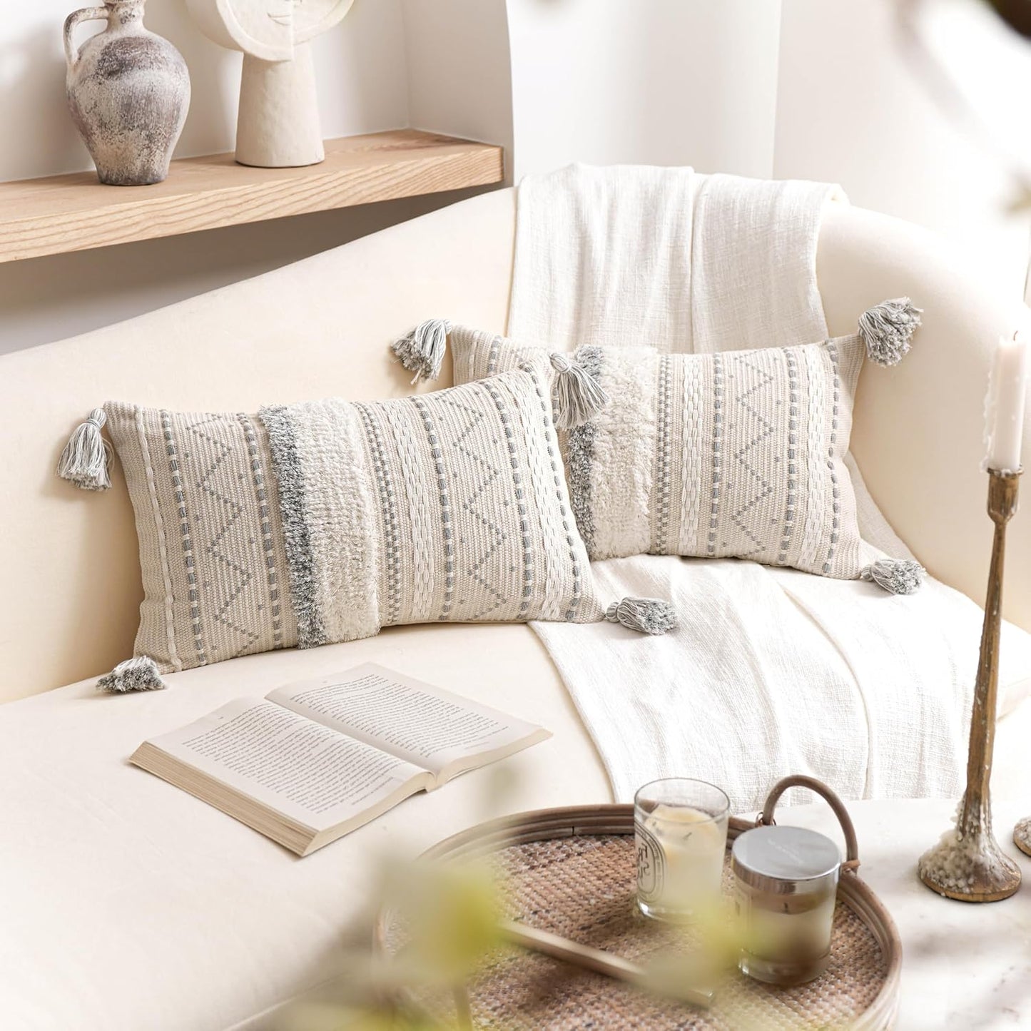 Lumbar Pillow Cover / 20 x 12 / Gray