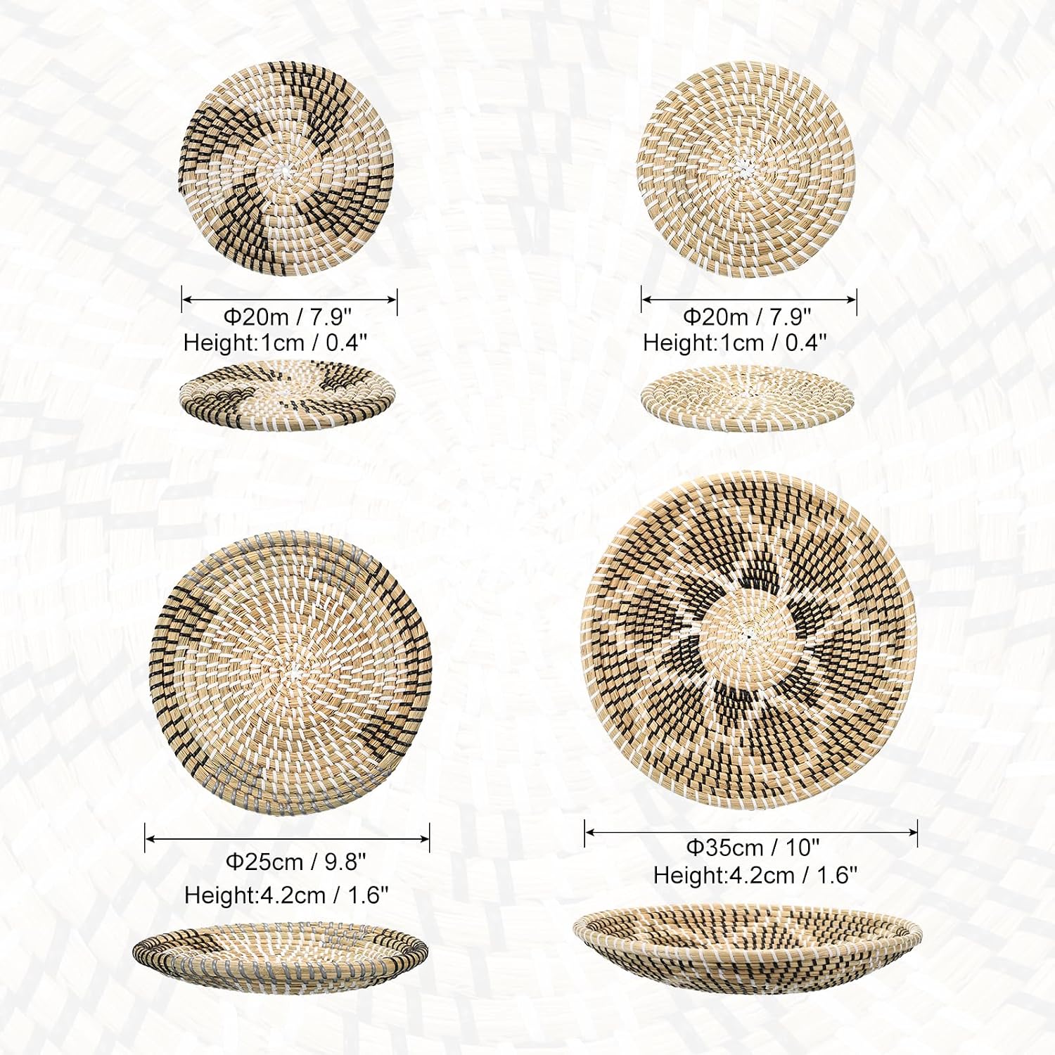Hanging Woven Wall Basket / Set of 4