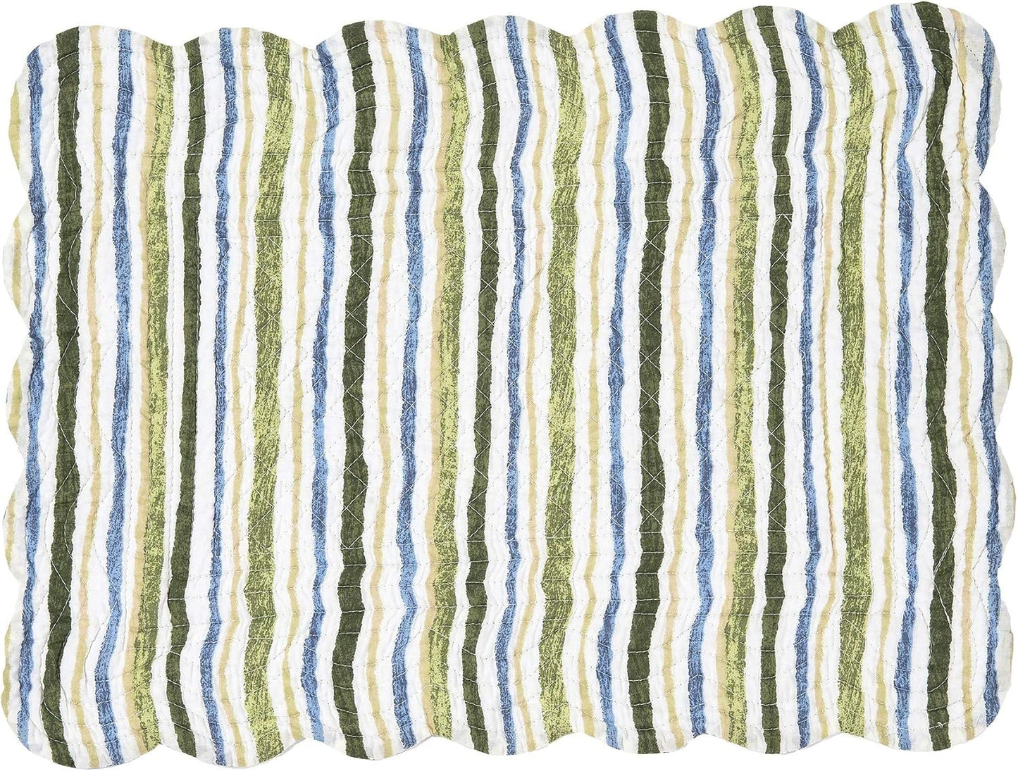 C&F Home Cooper Pines Pinecone Lodge Cotton Quilted Placemats Set of 6 Reversible Machine Washable Scallop Edge 13" x