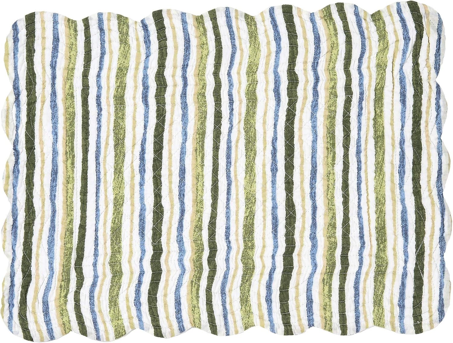 C&F Home Cooper Pines Pinecone Lodge Cotton Quilted Placemats Set of 6 Reversible Machine Washable Scallop Edge 13" x
