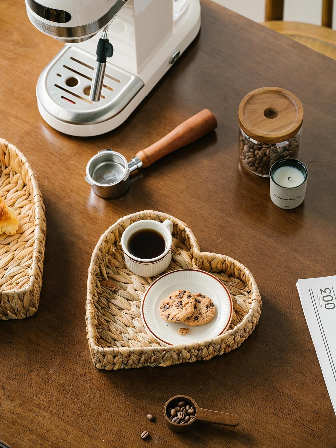 2-Piece Handmade Rattan Nesting Trays for Food