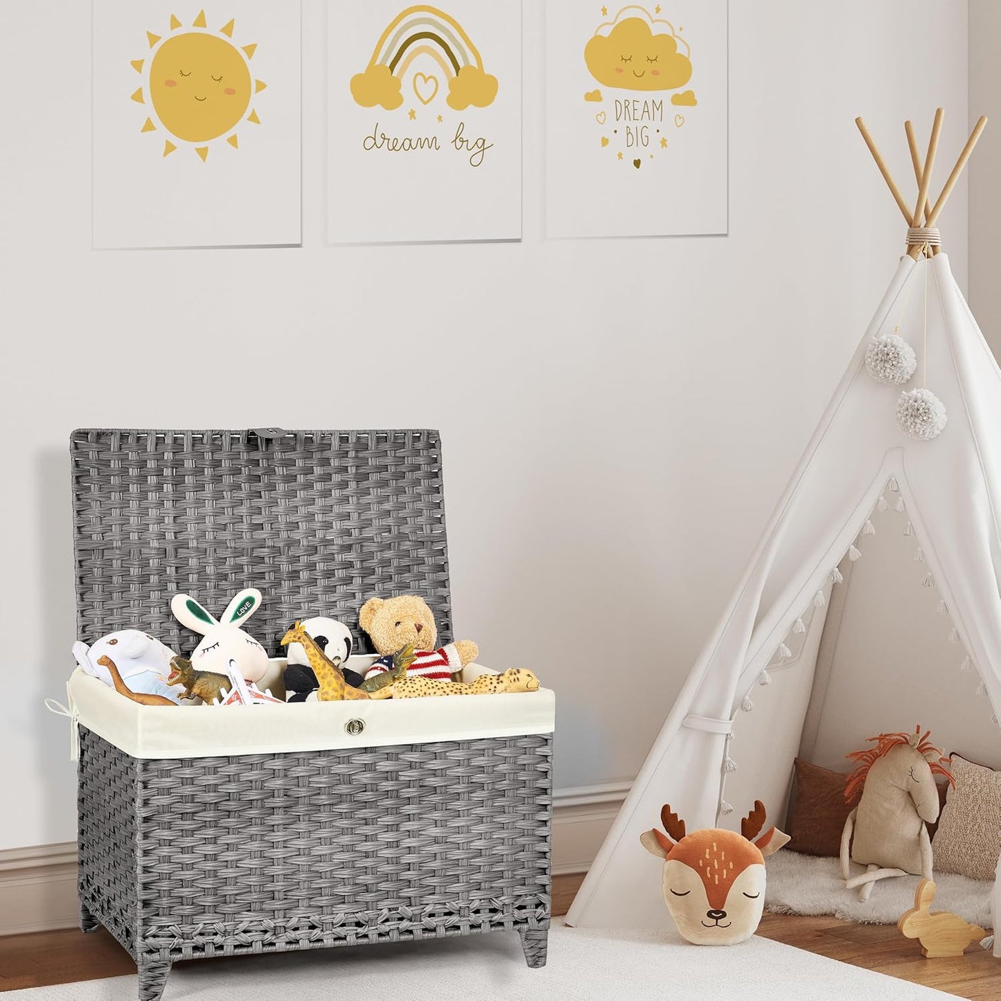 Rattan Shelf Basket / 160L / Grey