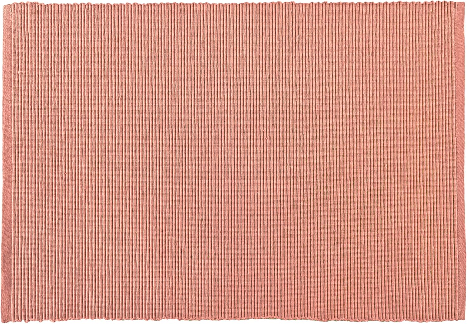 100% Cotton Ribbed Placemats - Set of 6-13 x 19 Inches - Peach - Everyday/Thanksgiving/Fall Cloth Table Mats - Thick