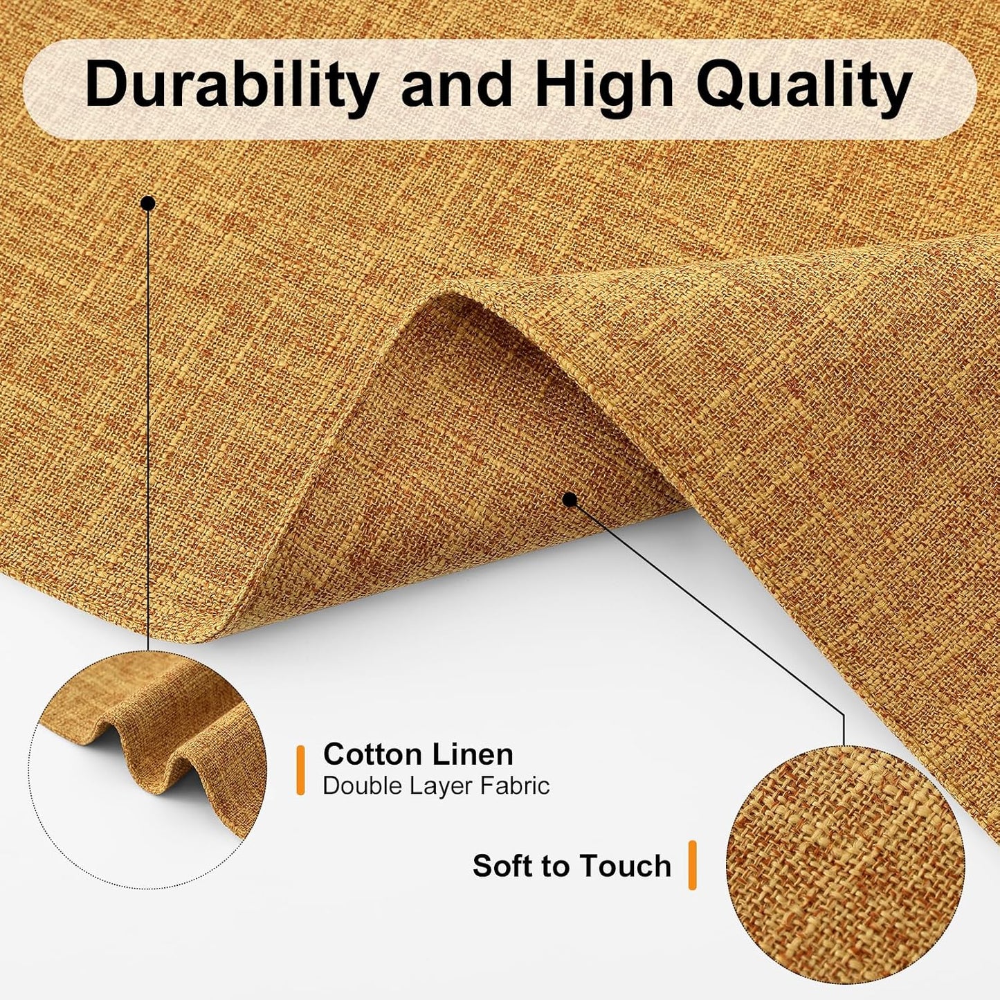 Homaxy Cloths Placemats for Dining Table Set of 6, 13" x 19", Amber | Heat Resistant, Washable, Cotton Linen Blend