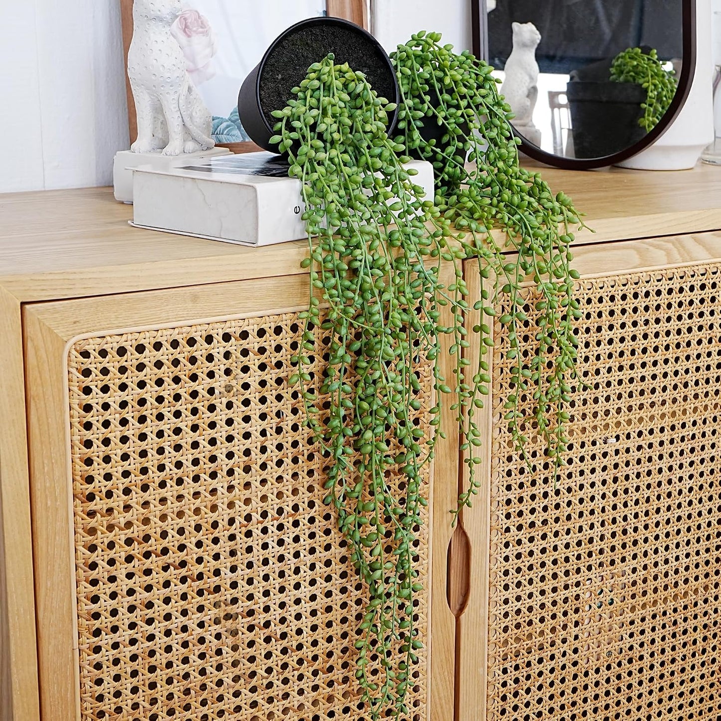 Beaded Plant Succulents Plants Artificial / Black / Set of 2