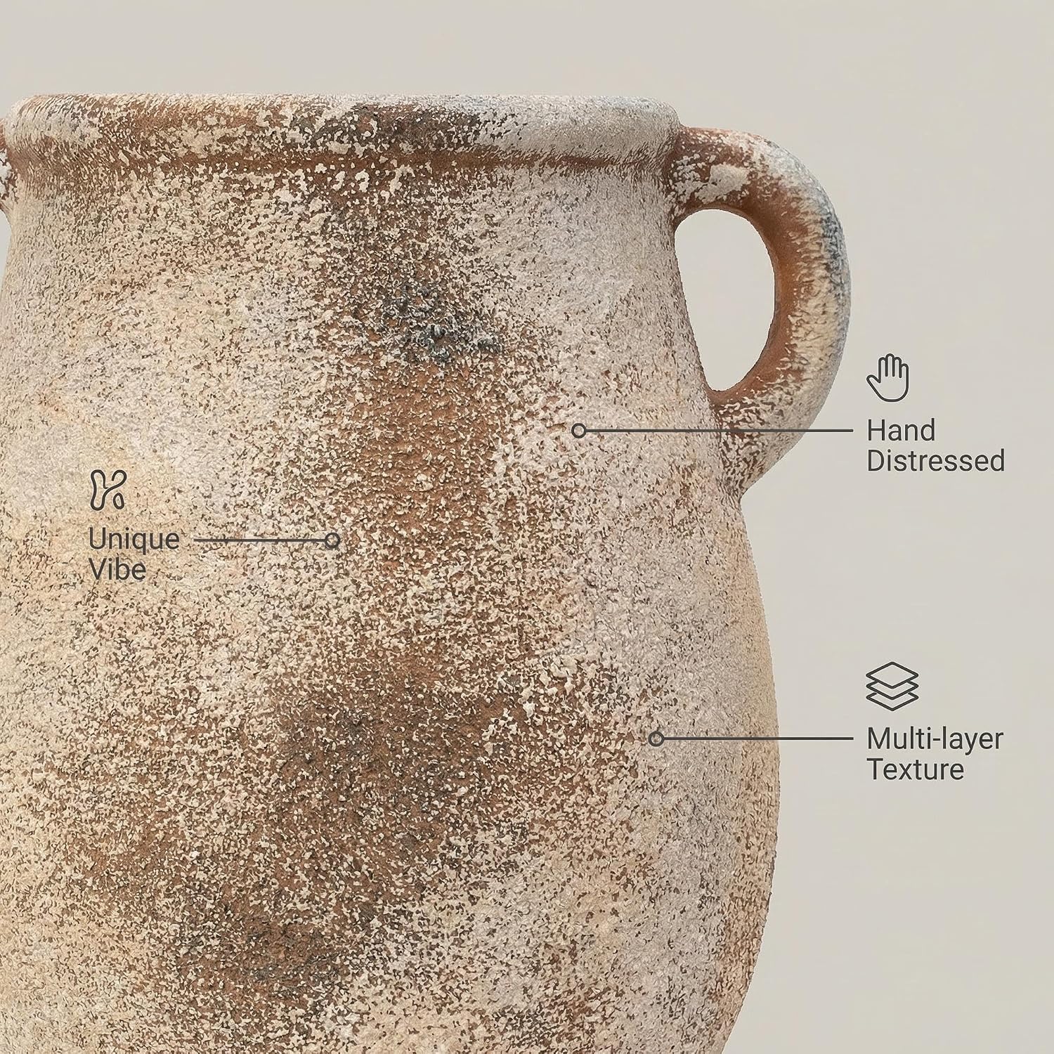 Rustic Farmhouse Vase / 002-terracotta / 7.9 Inch