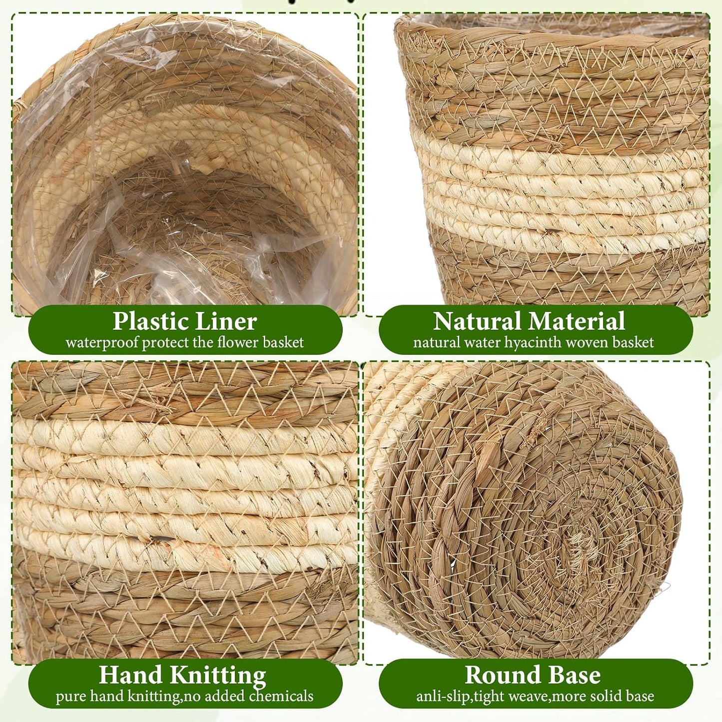 Wicker Plant Basket Bulk / Small / Bohemian / Set of 6