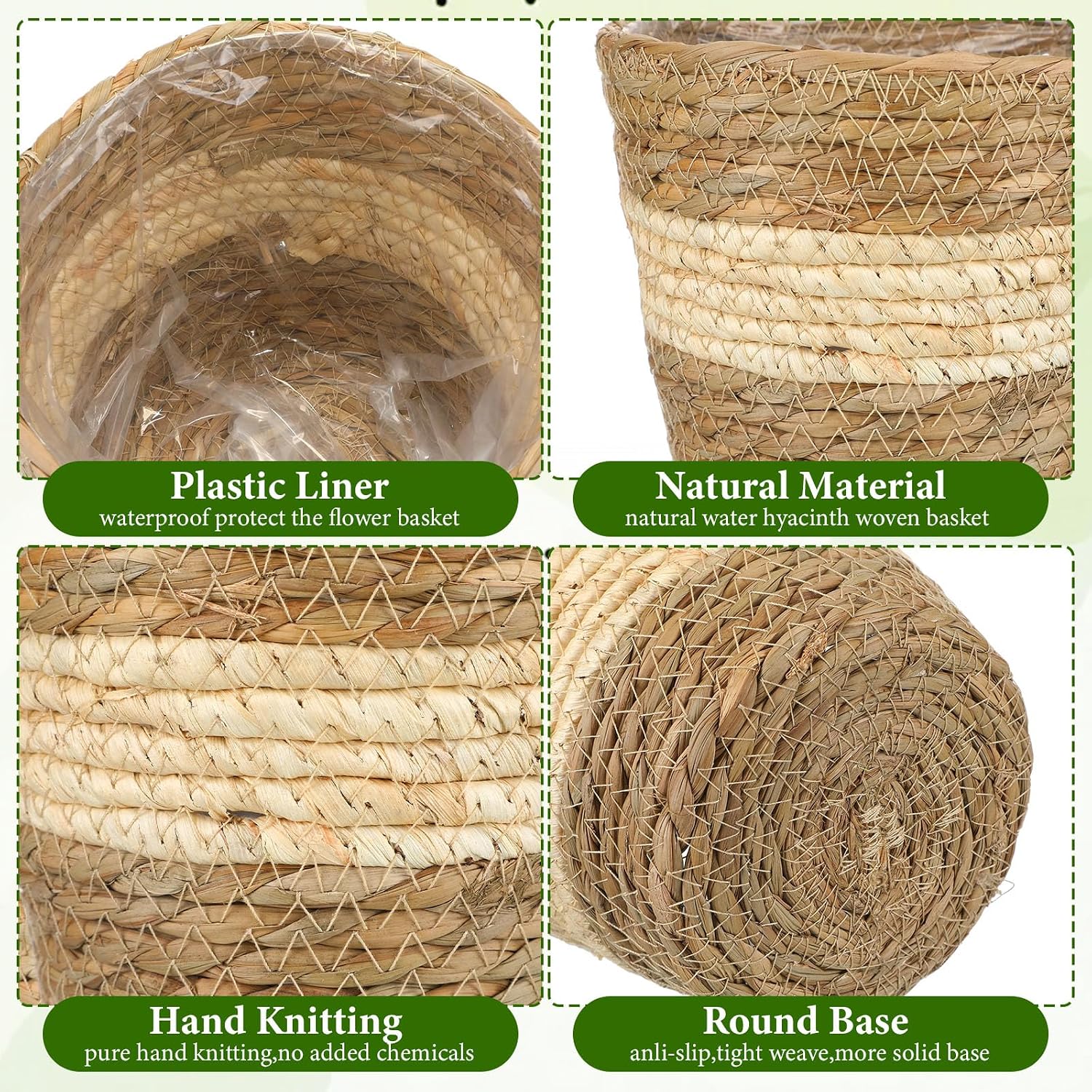 Wicker Plant Basket Bulk / Small / Bohemian / Set of 6