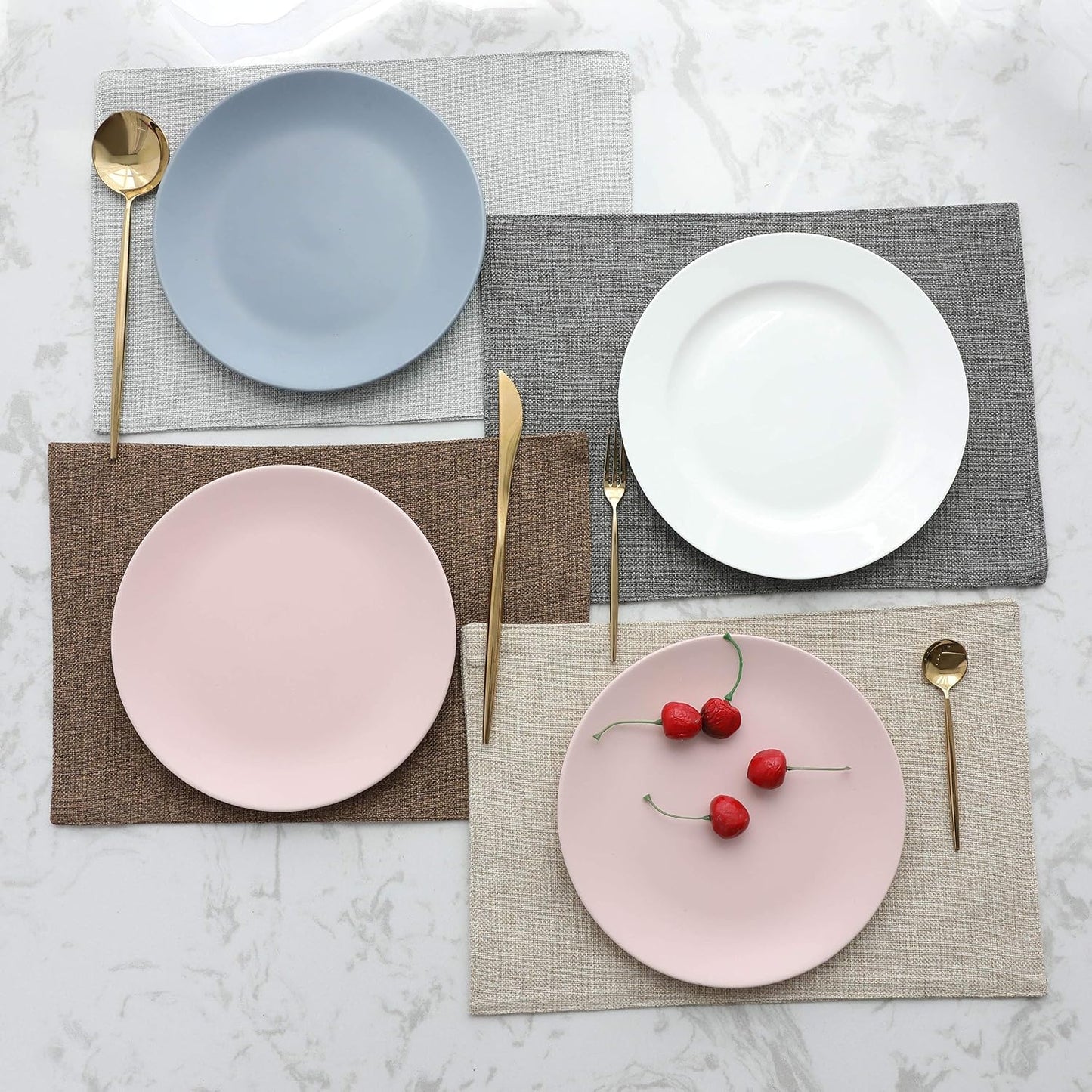 Home Brilliant Cloth Placemats Set of 8 Heat Resistant Washable Plate Mats Placemats for Parties Buffet Dinner Coasters