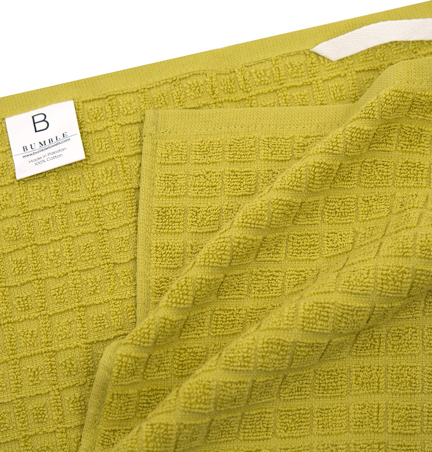 Premium Kitchen Towels 6 Pack 100% Cotton, 20"x28" Dish Towels Lime Check | Large Flat & Terry Kitchen Linen Set with